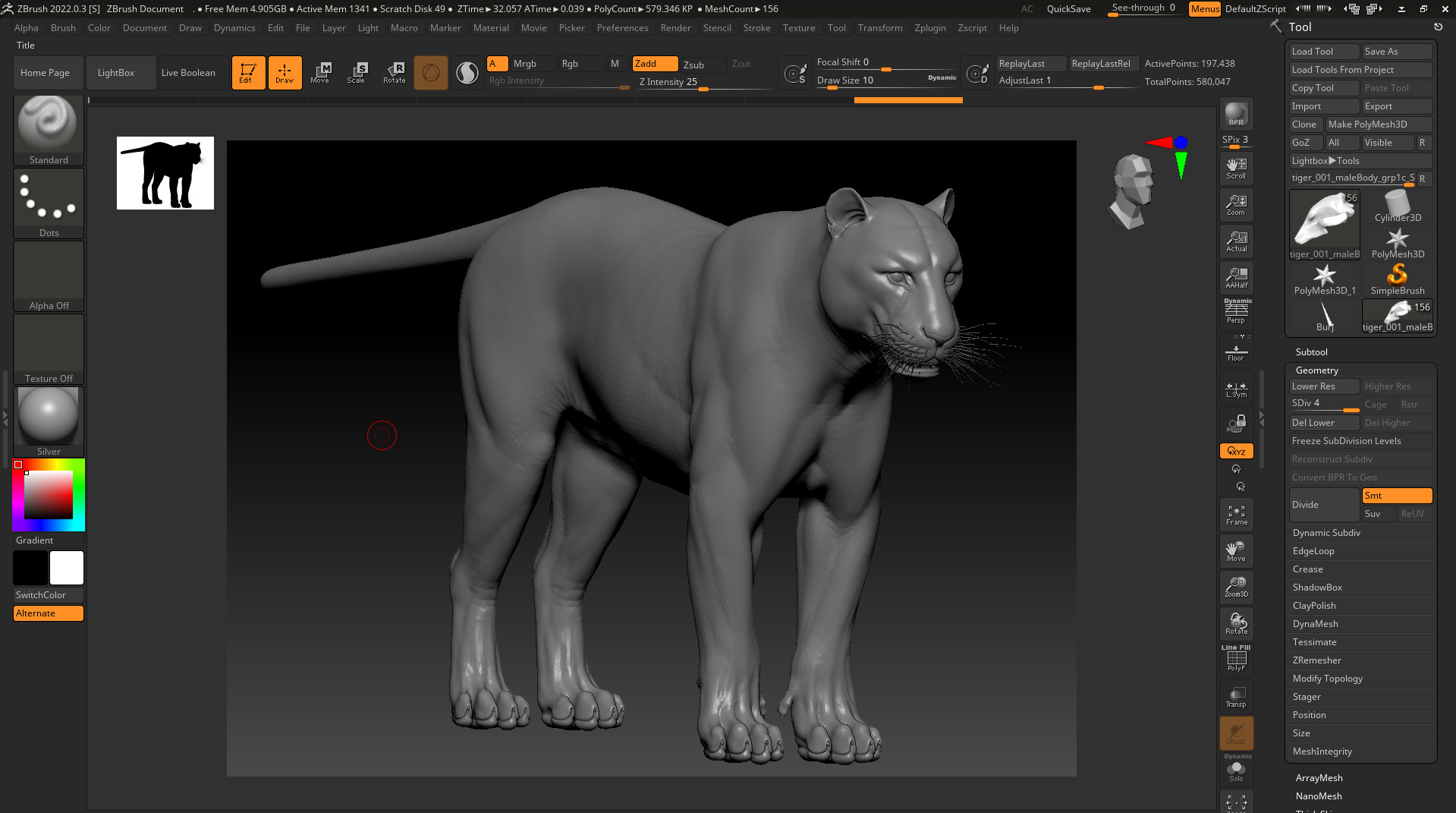Tiger Low-poly 3D model_14