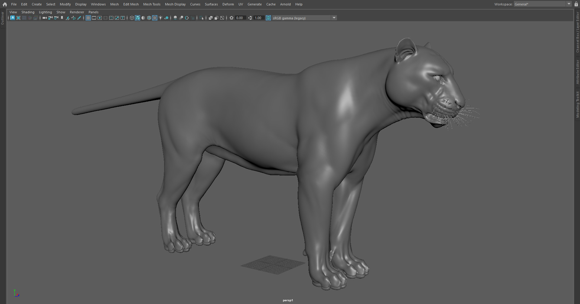 Tiger Low-poly 3D model_2