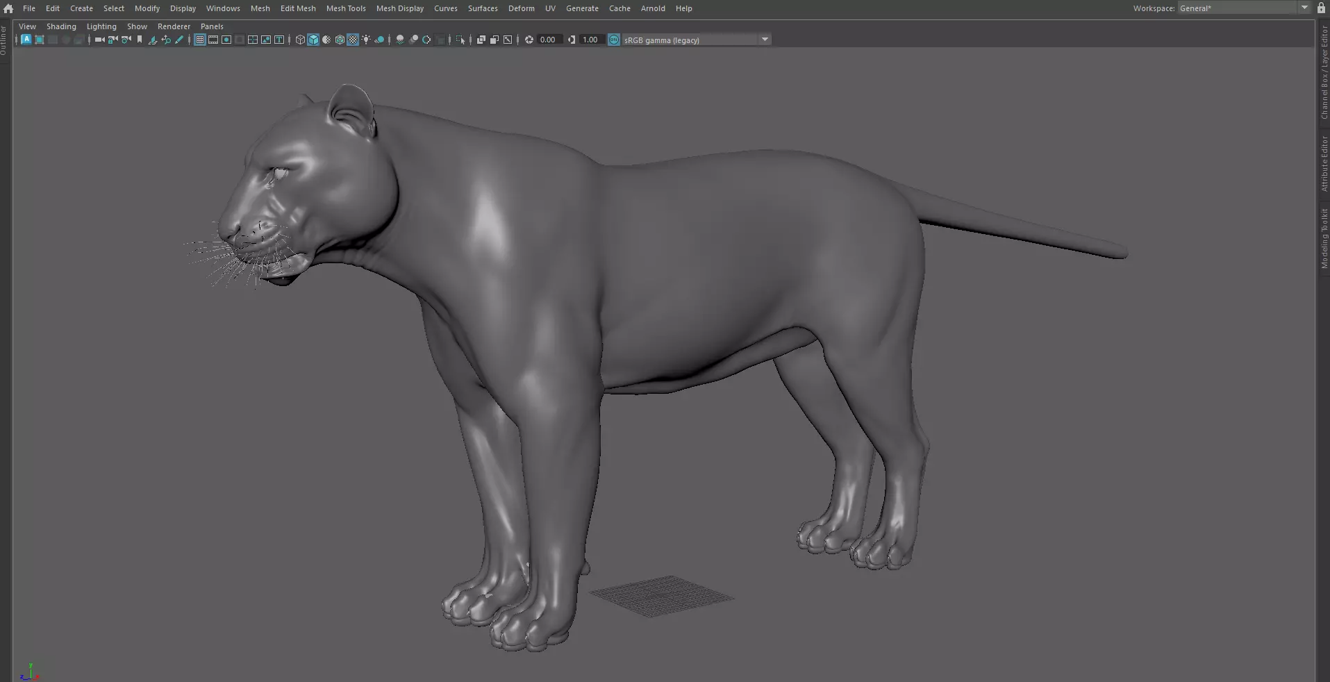 Tiger Low-poly 3D model_0