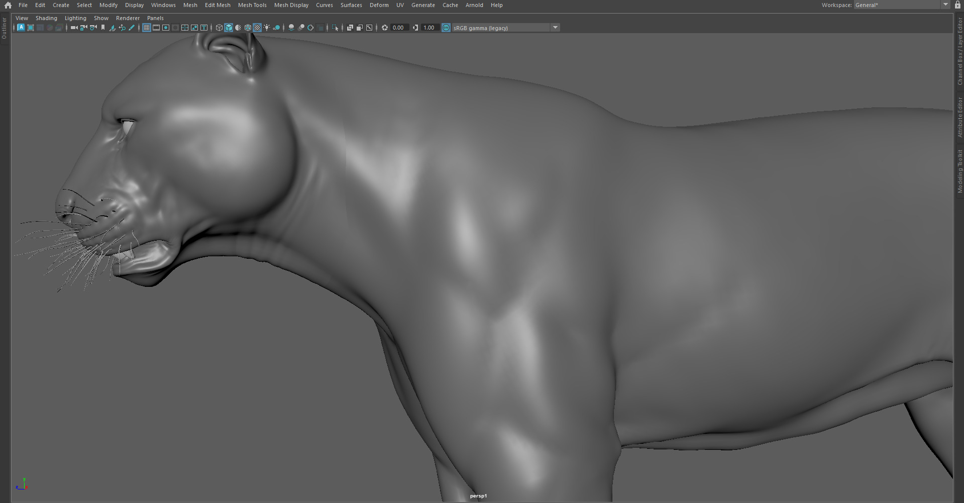 Tiger Low-poly 3D model_5