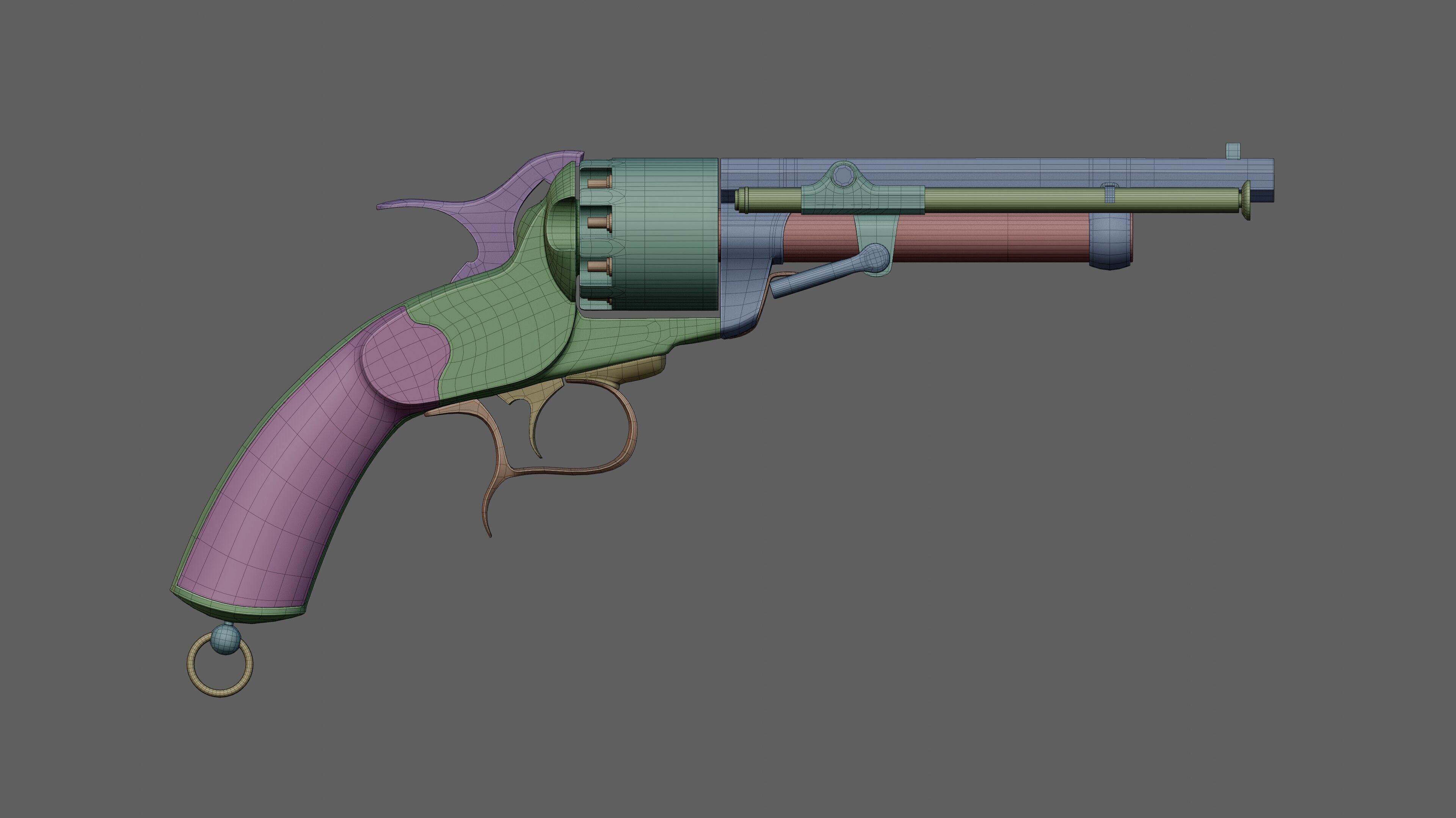 LeMat Revolver Low-poly 3D model_13