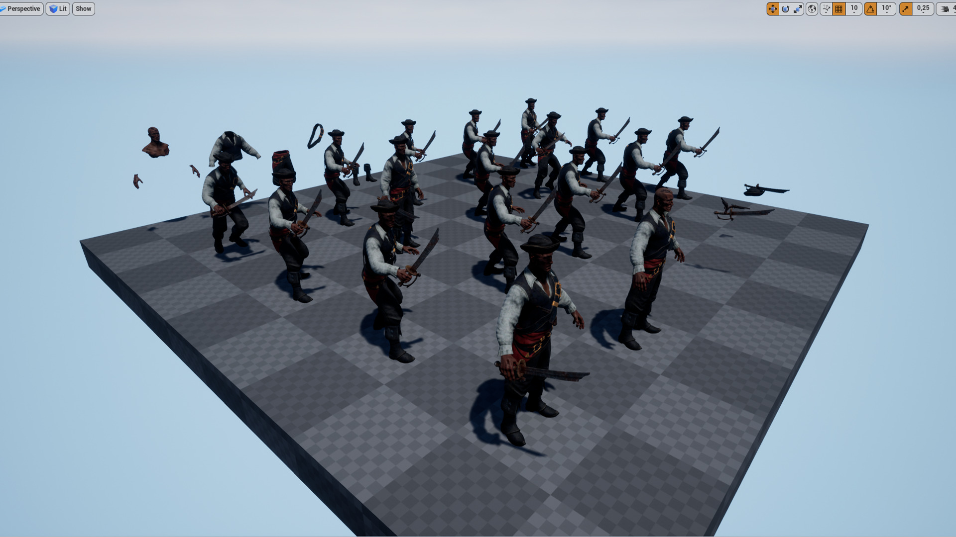 PIRATE UNDEAD 11  Low-poly 3D model_16