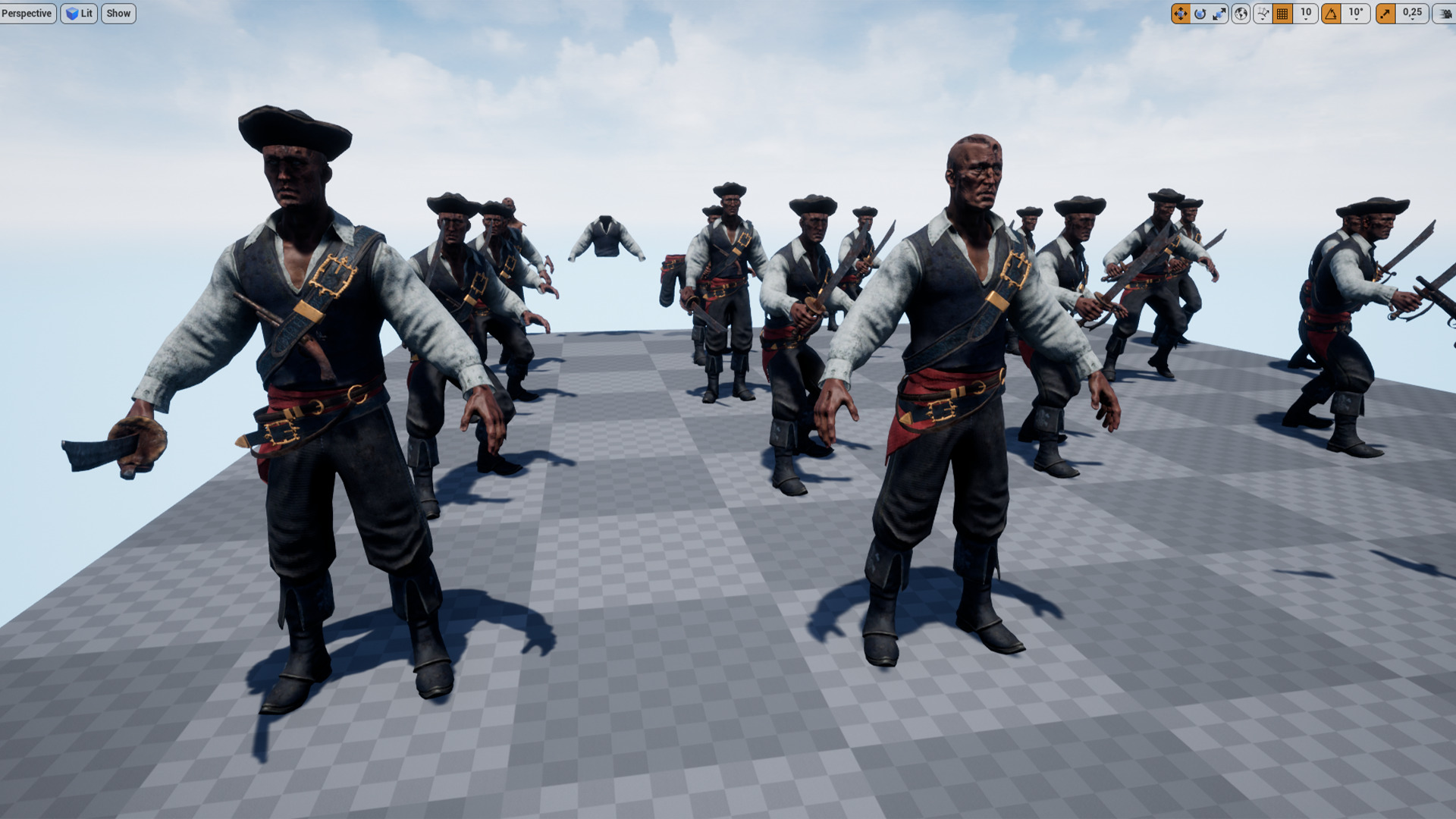 PIRATE UNDEAD 11  Low-poly 3D model_14
