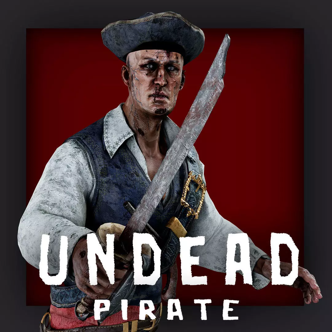 PIRATE UNDEAD 11  Low-poly 3D model_0