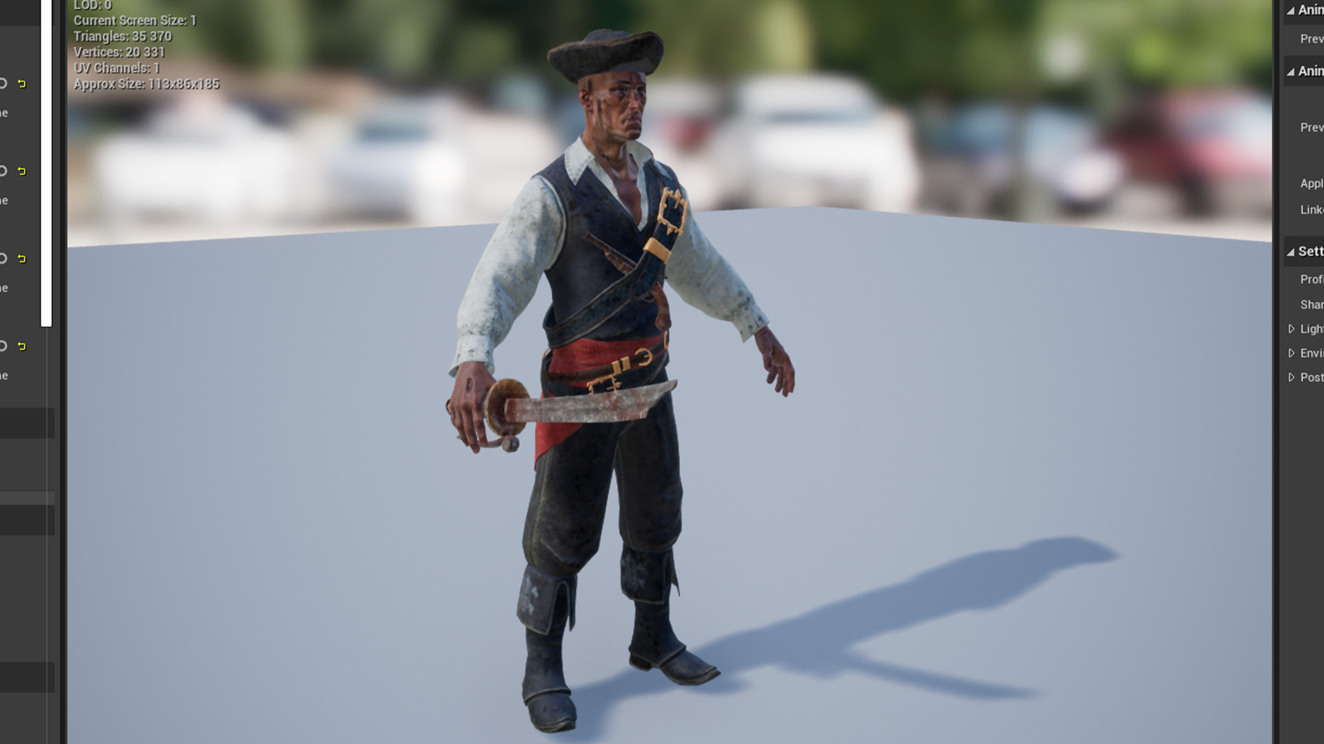 PIRATE UNDEAD 11  Low-poly 3D model_13