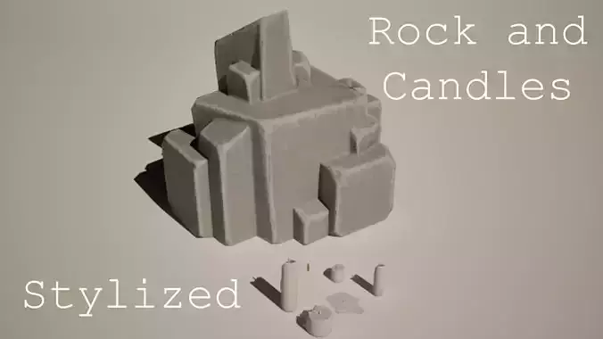 Stylized Rock And Candles GameReady More HighPoly Models
