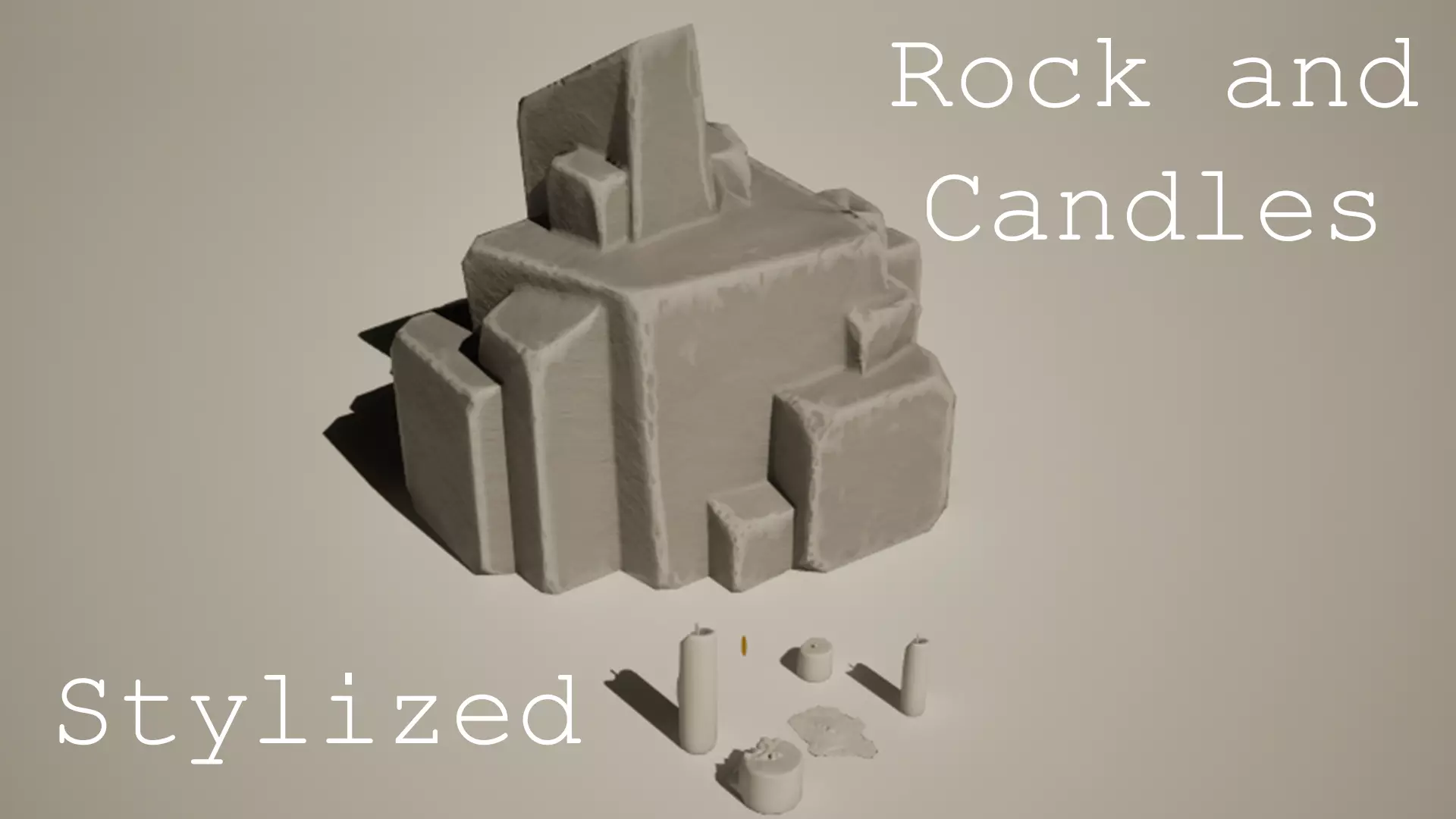 Stylized Rock And Candles GameReady More HighPoly Models Free low-poly 3D model