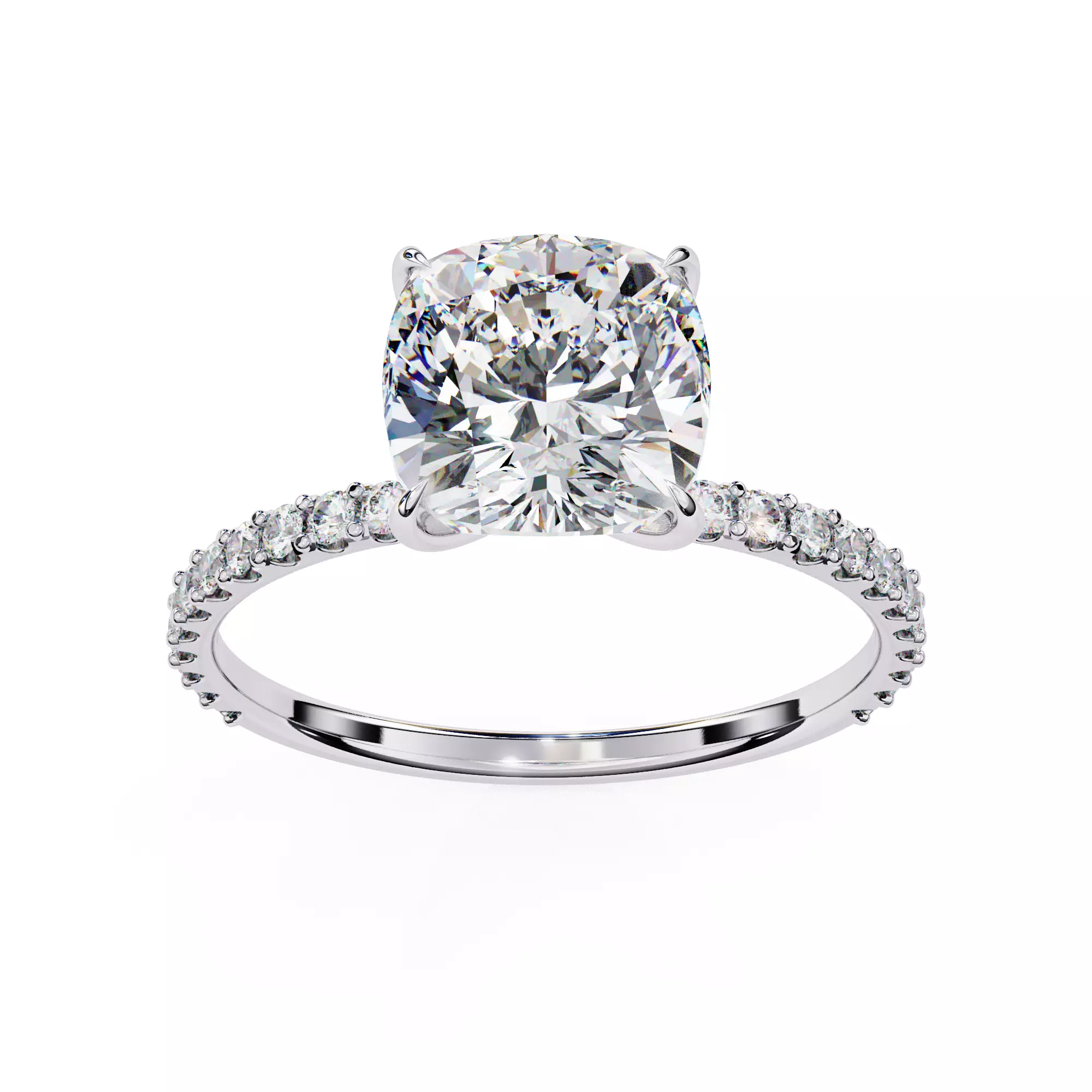 ASSCHER DIAMOND RING -CAD-067 3D model_0