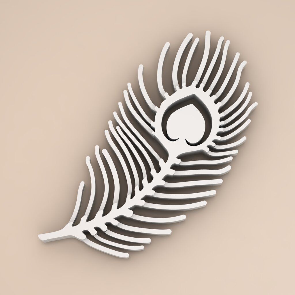  Feather Pendant Set 4 Unique 3D Printable Designs STL OBJ 3DM 3D print model_3
