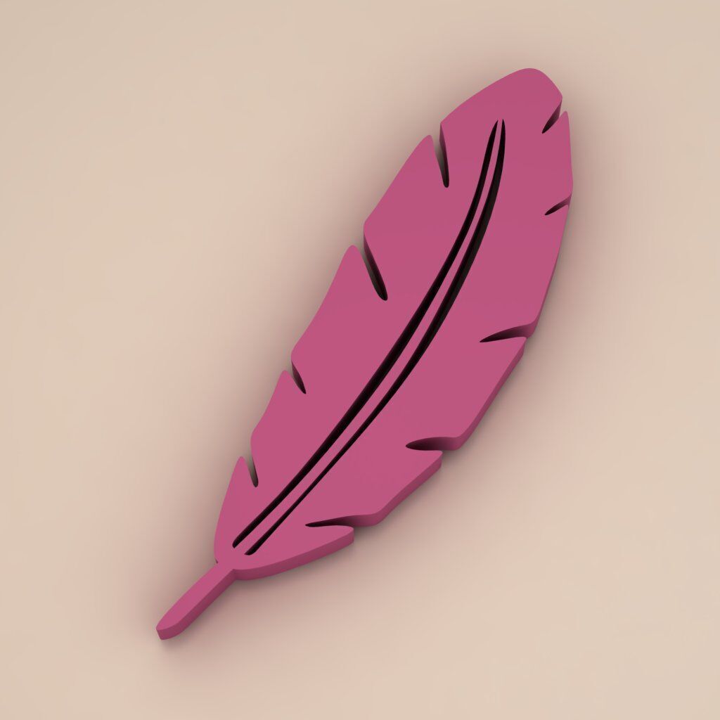  Feather Pendant Set 4 Unique 3D Printable Designs STL OBJ 3DM 3D print model_2