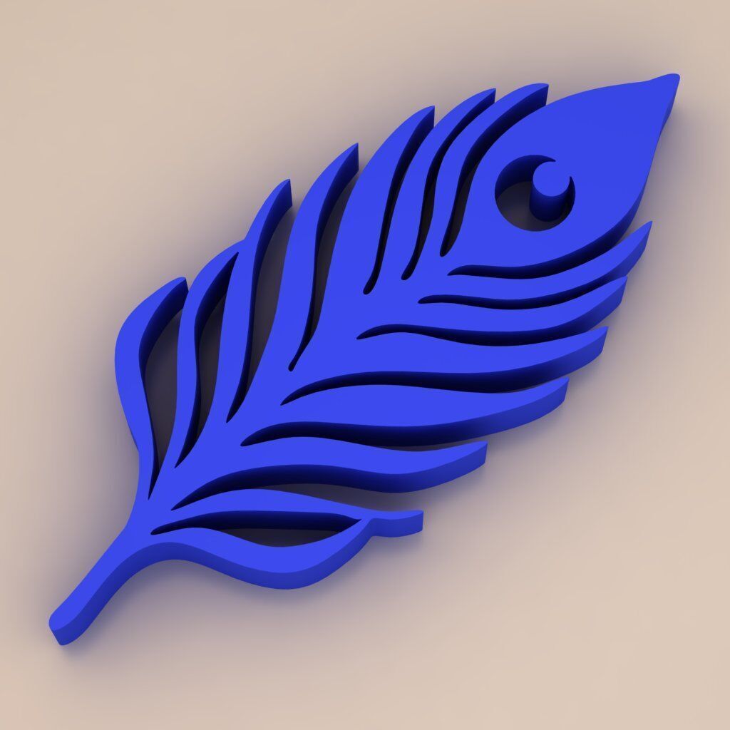  Feather Pendant Set 4 Unique 3D Printable Designs STL OBJ 3DM 3D print model_1