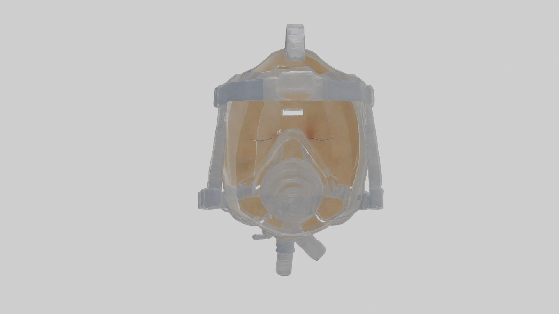 CPAP mask Low-poly 3D model_1
