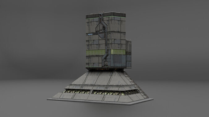 Cyberpunk Building E Medium Low-poly 3D model