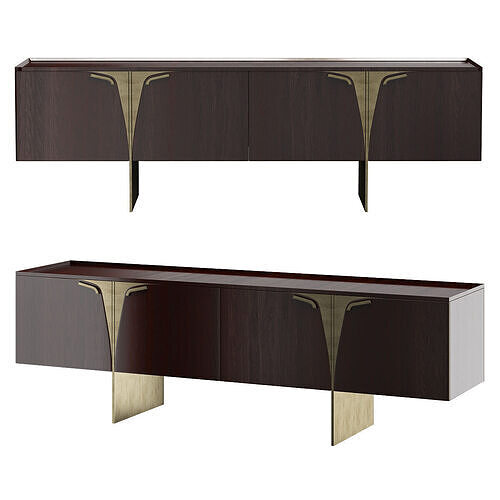 ROMANCE EUCALYPTUS WOOD SIDEBOARD Low-poly 3D model