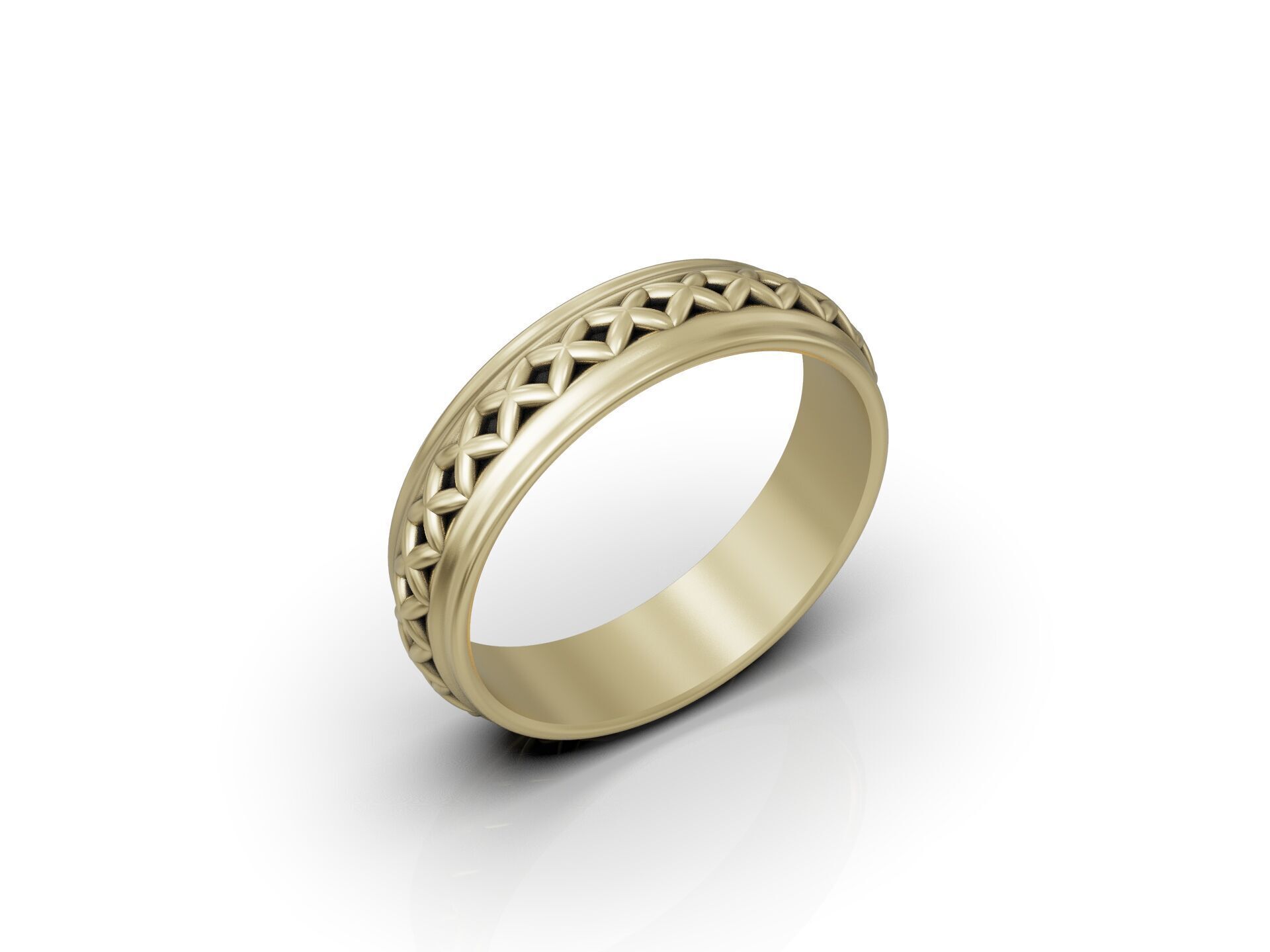 Wedding band ring geometrical pattern 3D print model_13