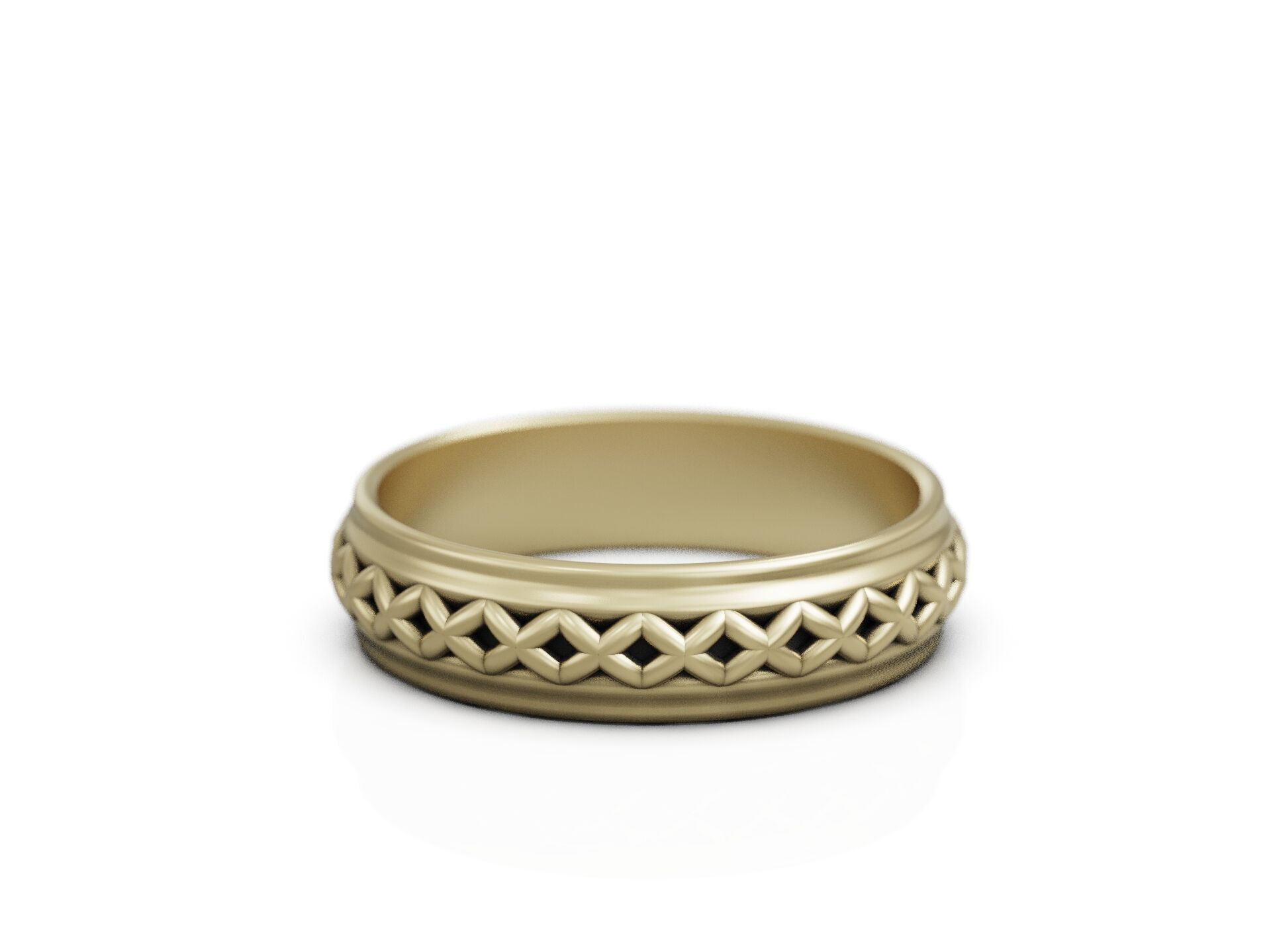 Wedding band ring geometrical pattern 3D print model_11