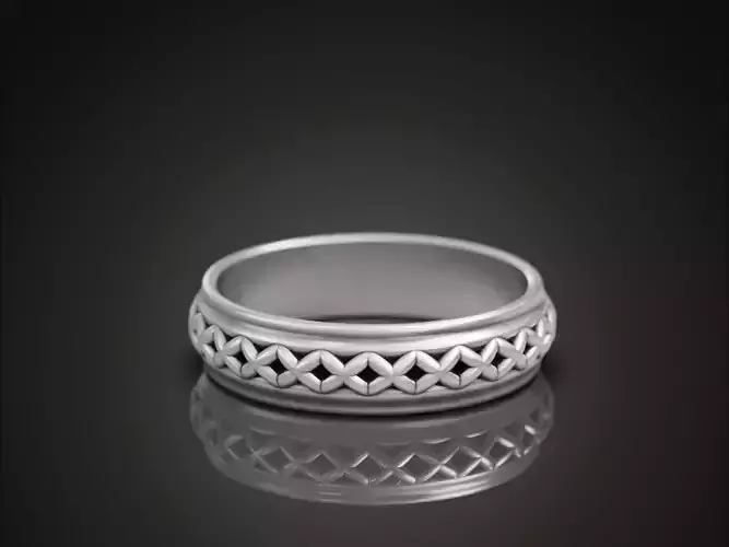 Wedding band ring geometrical pattern 3D print model