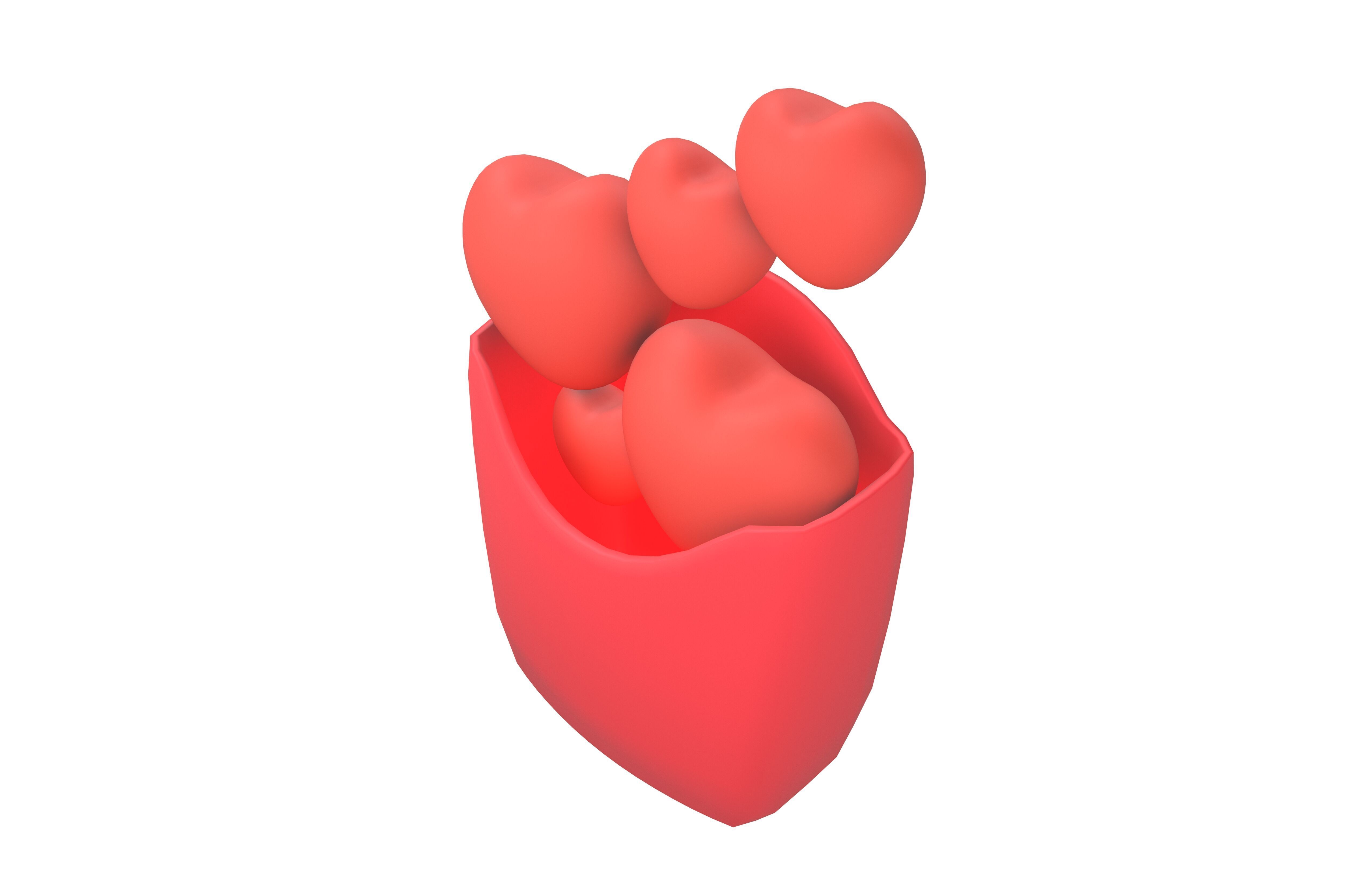 Heart French Fries Packaging Icon v1 001 Low-poly 3D model_3