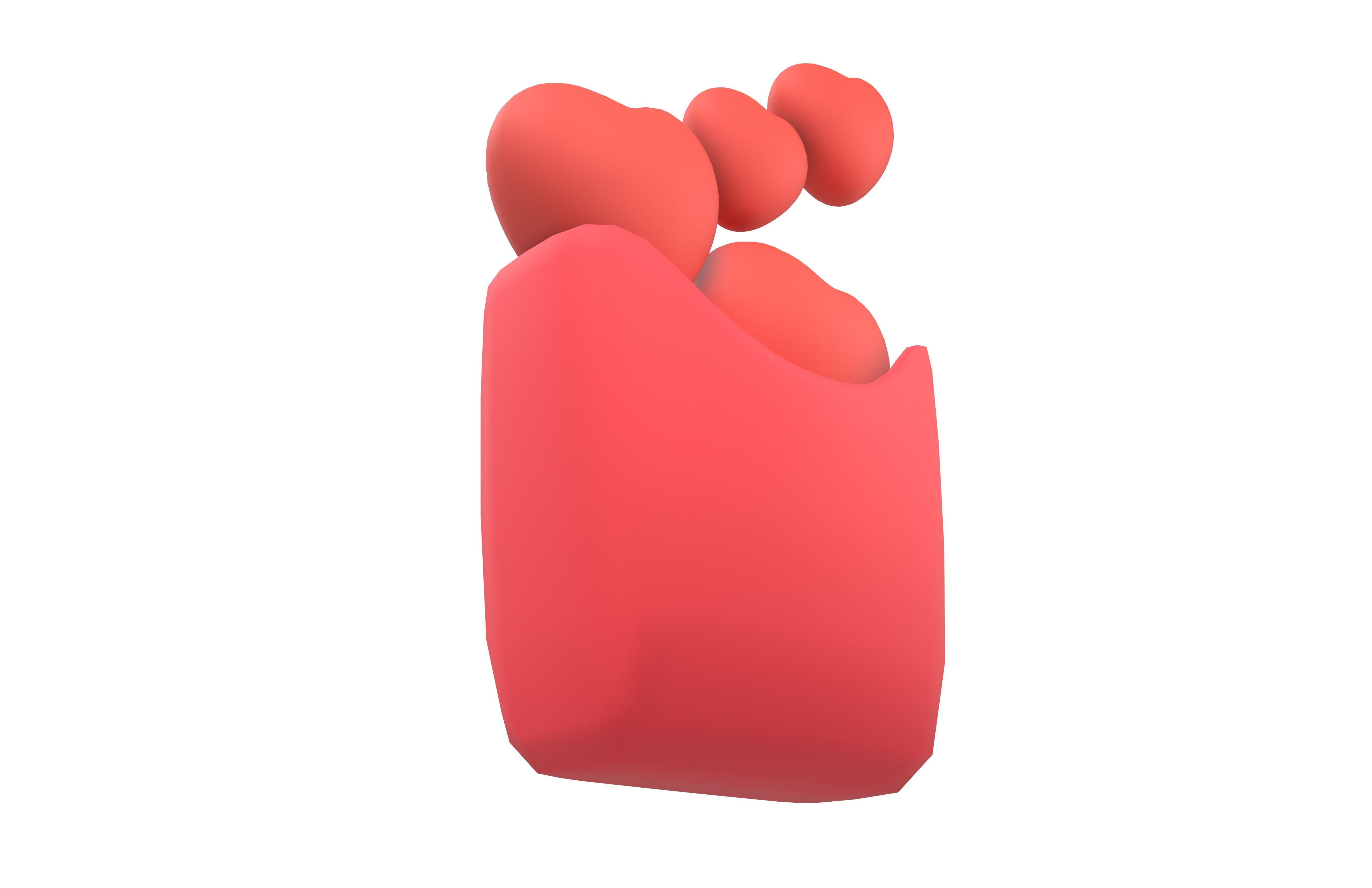 Heart French Fries Packaging Icon v1 001 Low-poly 3D model_1