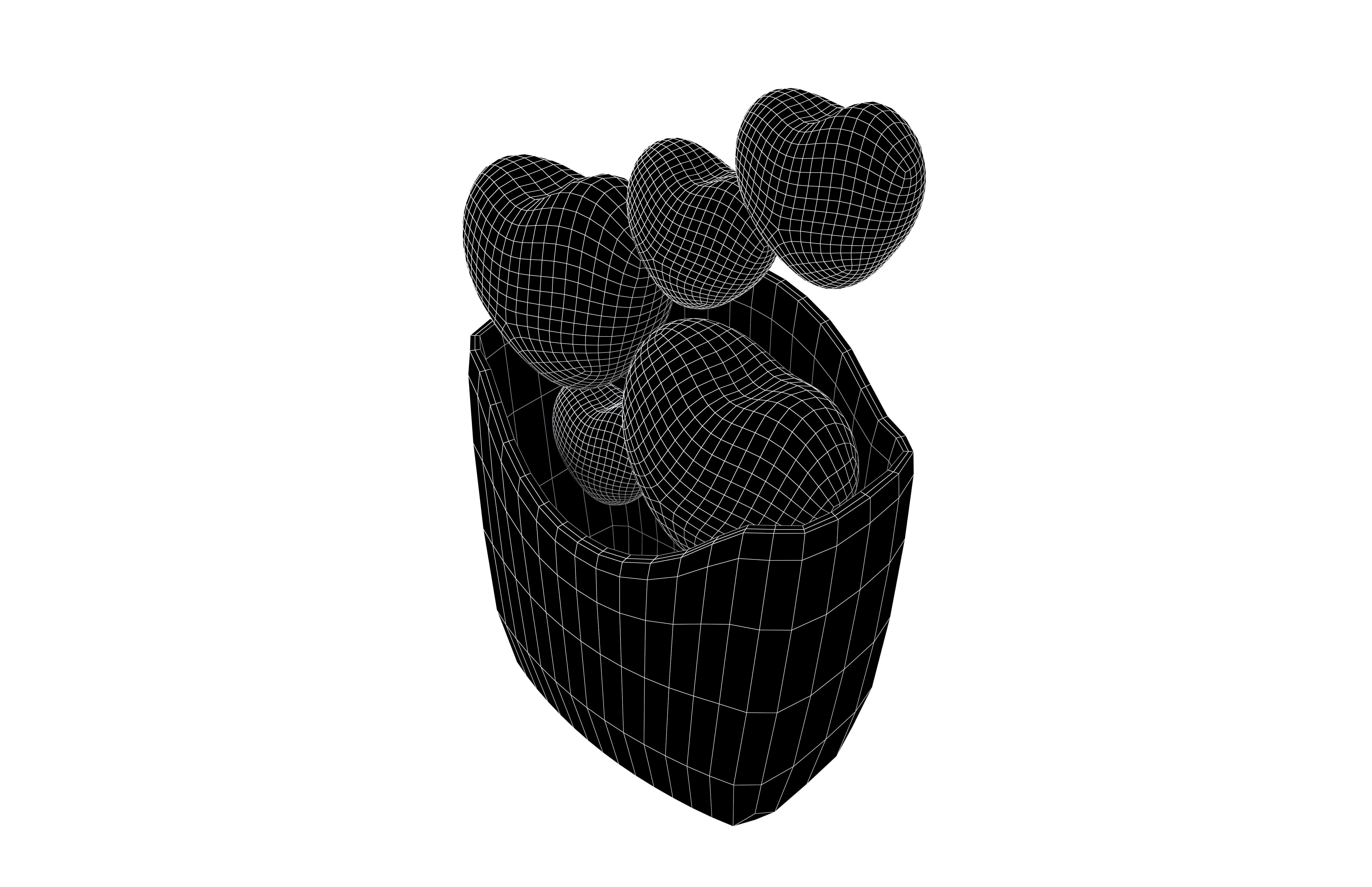 Heart French Fries Packaging Icon v1 001 Low-poly 3D model_6