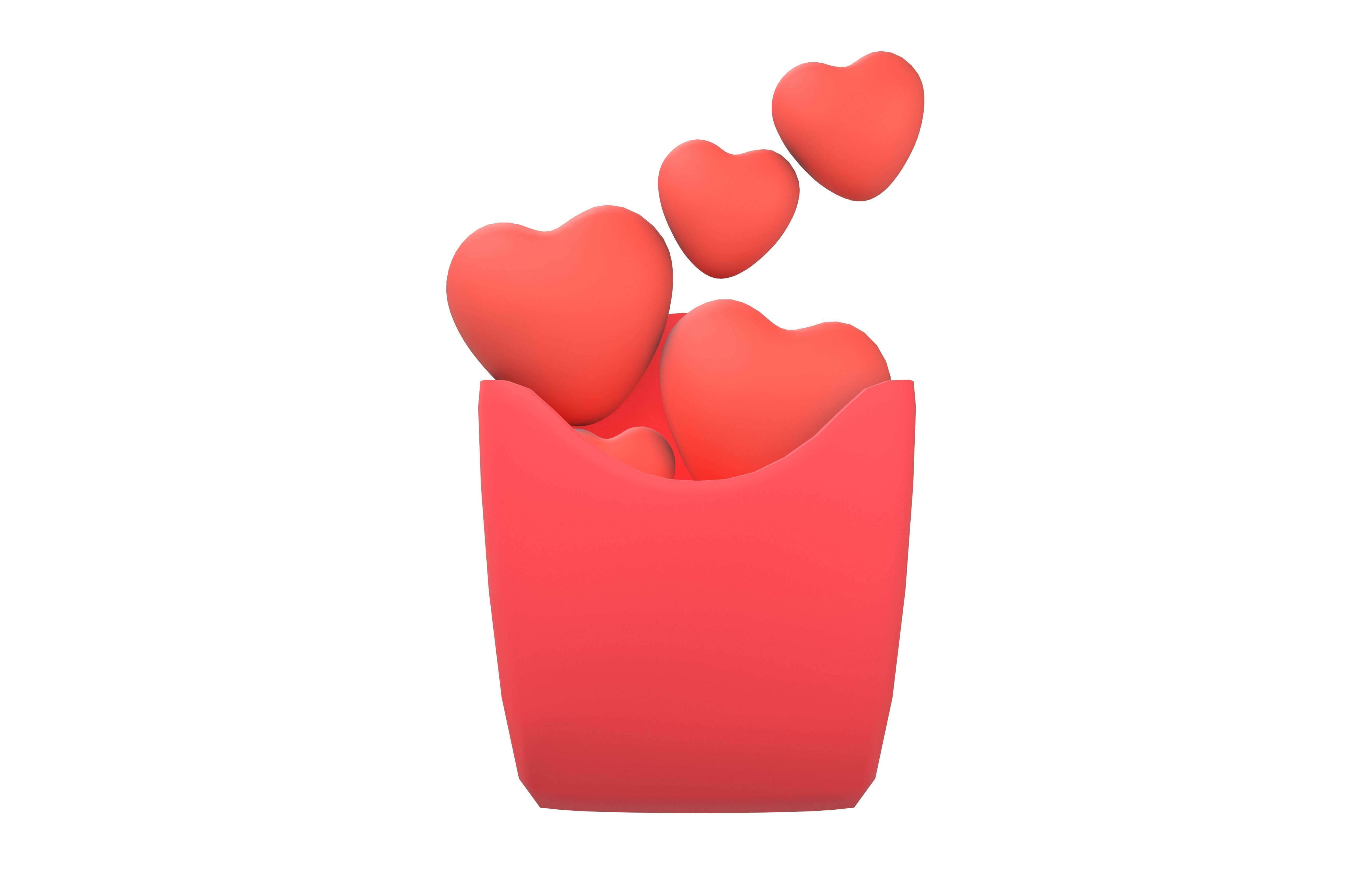 Heart French Fries Packaging Icon v1 001 Low-poly 3D model_2