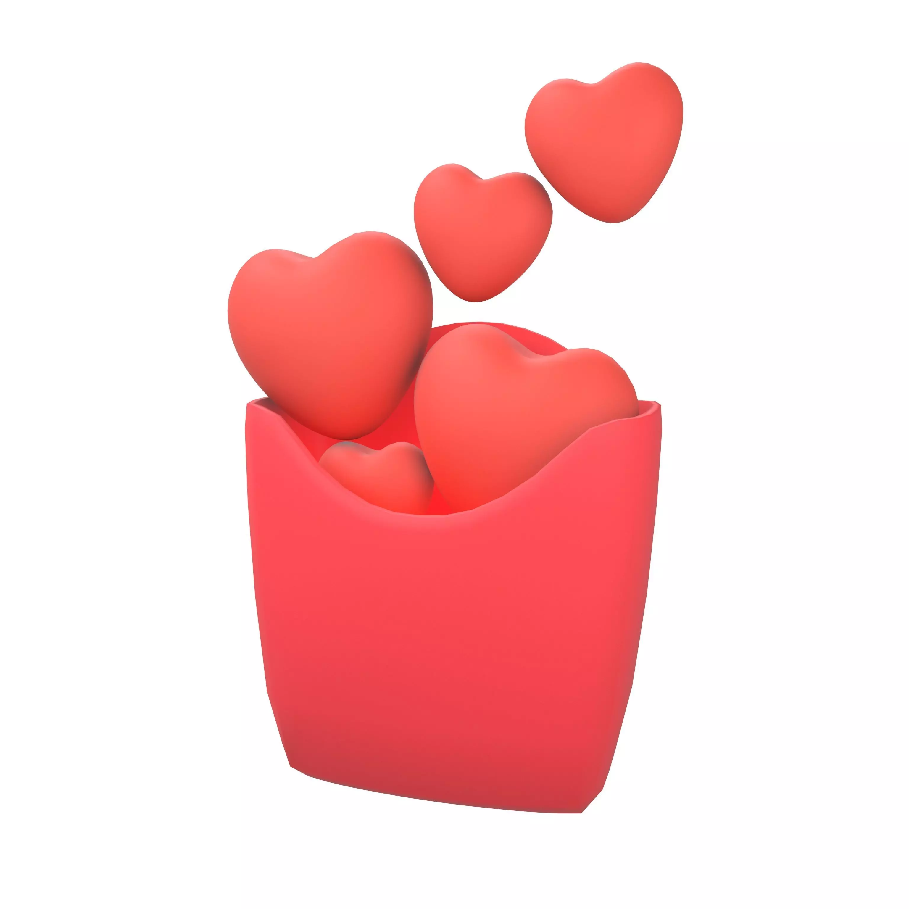 Heart French Fries Packaging Icon v1 001 Low-poly 3D model_0