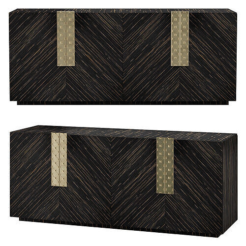 EBONY WOOD 4 DOOR SIDEBOARD Low-poly 3D model