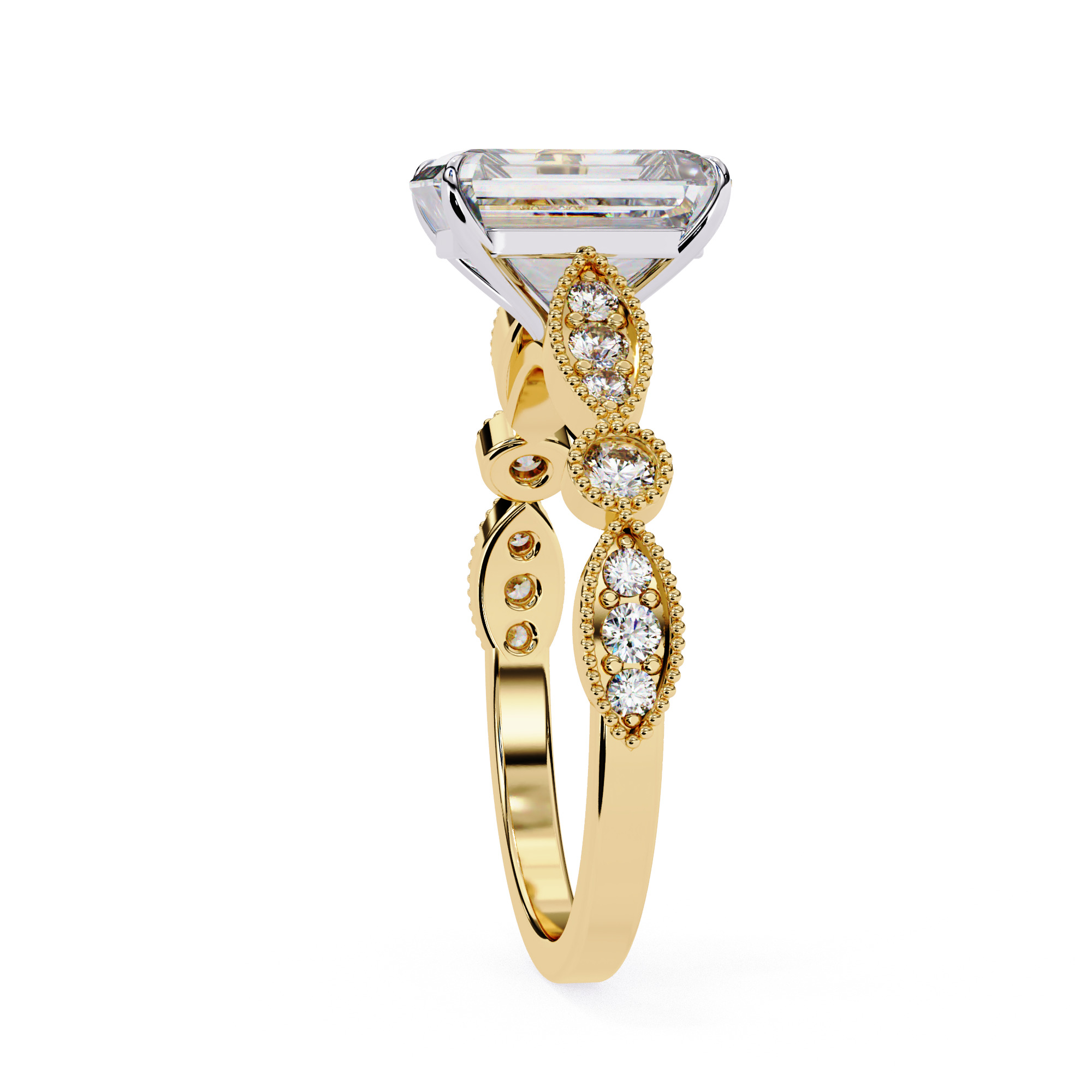 ASSCHER DIAMOND RING -CAD-072 3D model_10