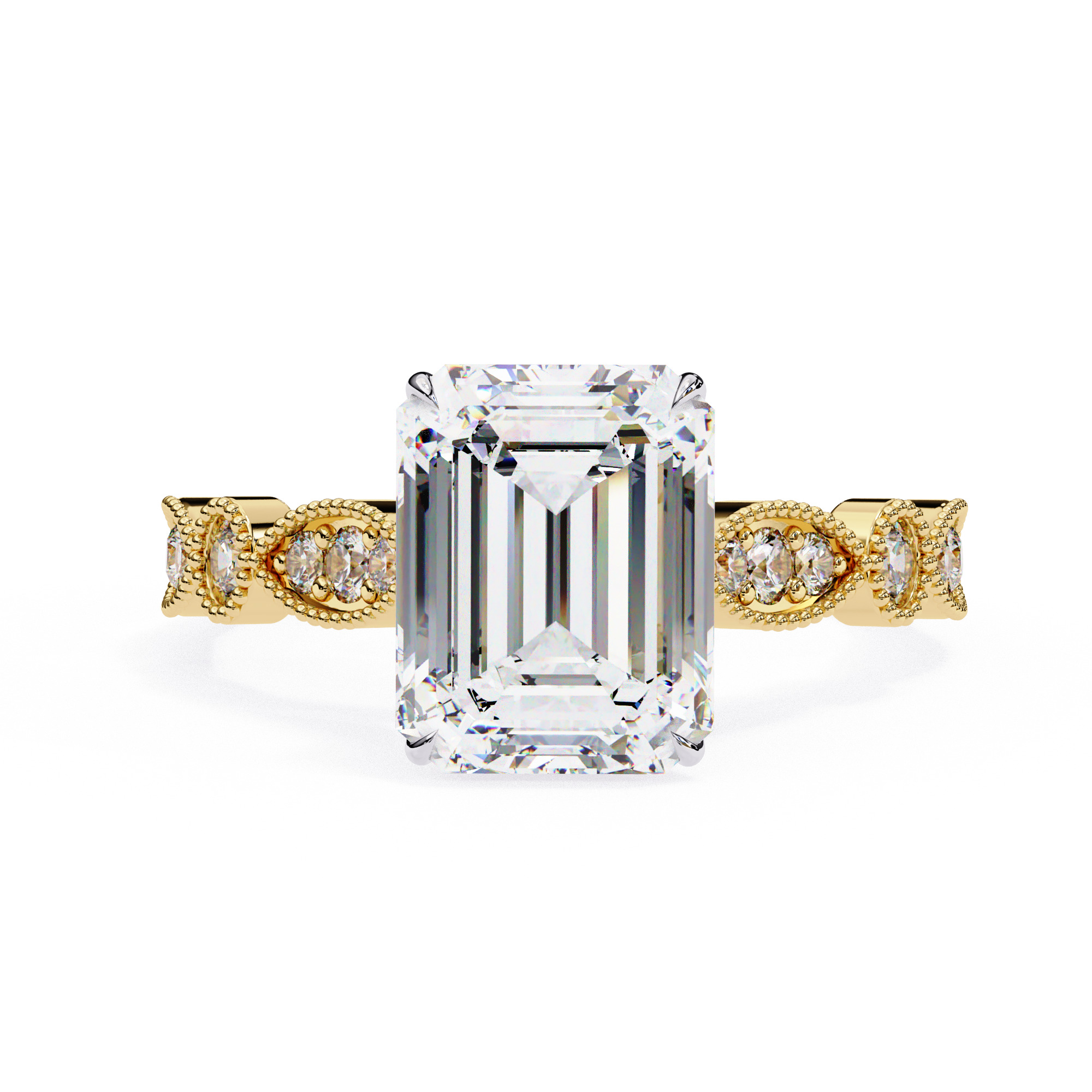 ASSCHER DIAMOND RING -CAD-072 3D model_1