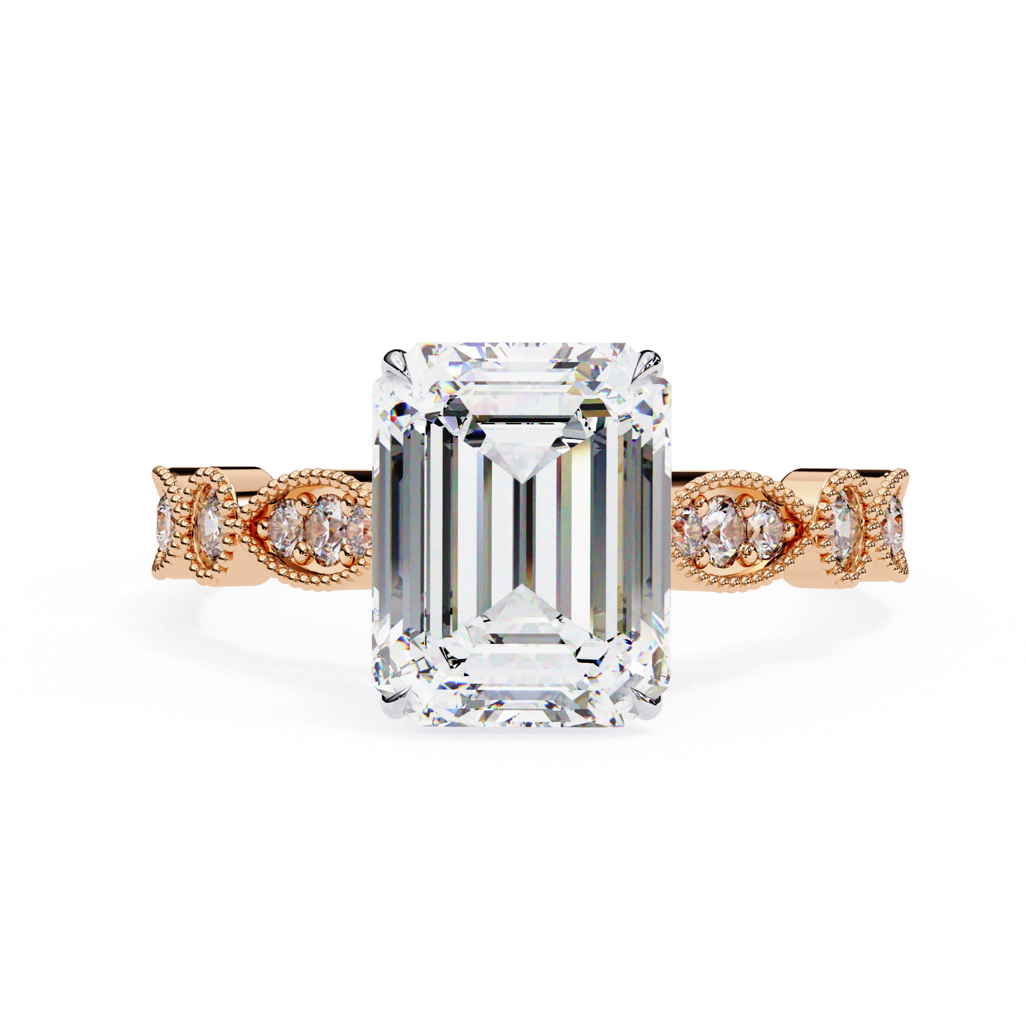 ASSCHER DIAMOND RING -CAD-072 3D model_2