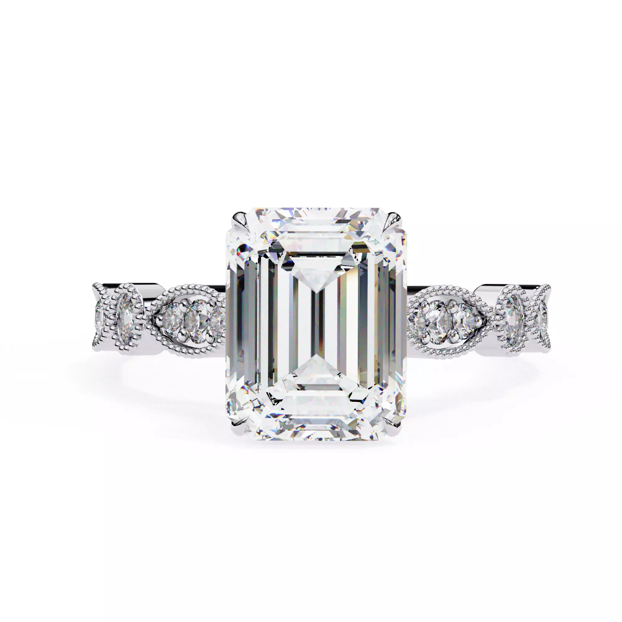 ASSCHER DIAMOND RING -CAD-072 3D model_0