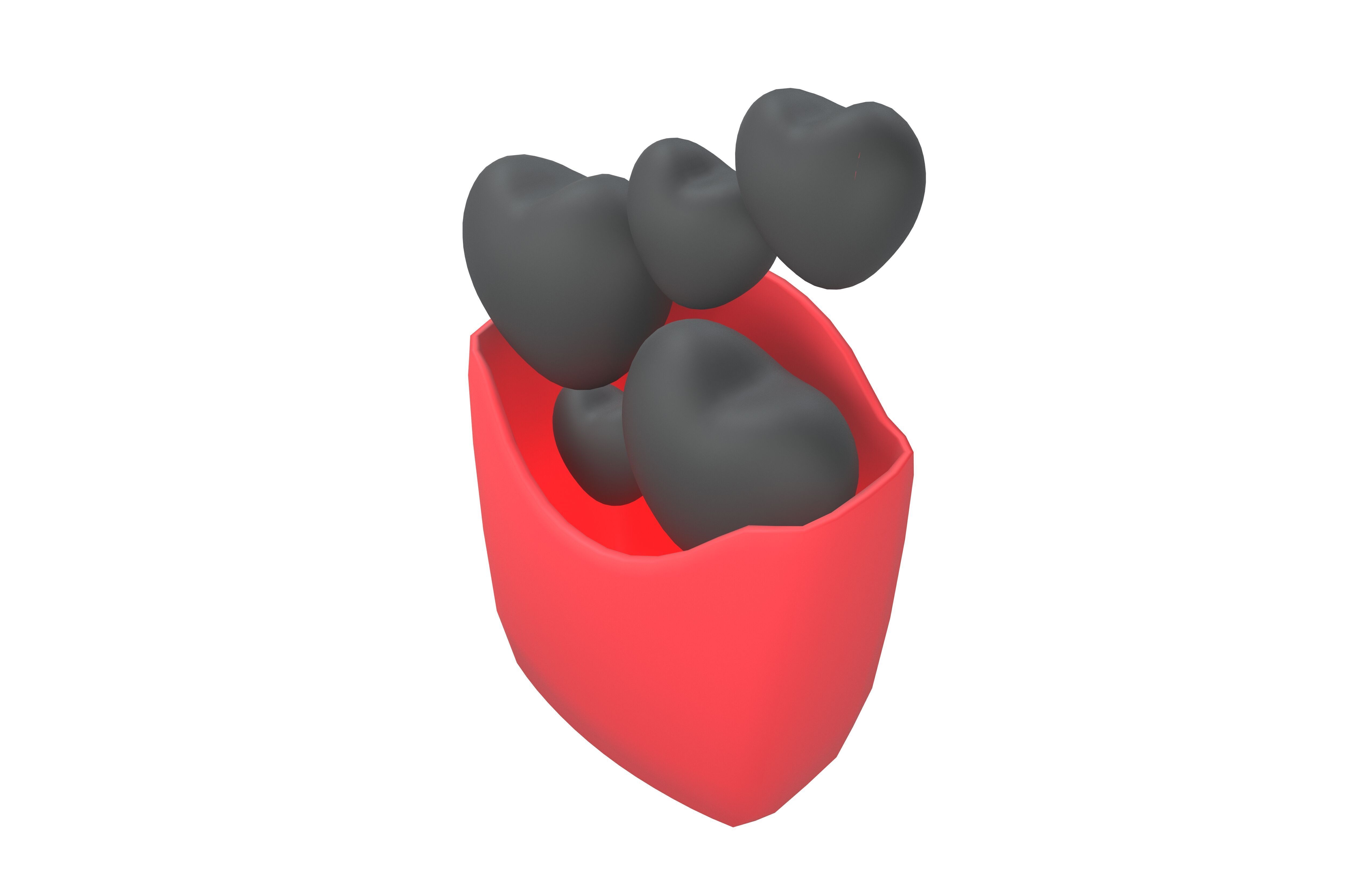 Heart French Fries Packaging Icon v1 002 Low-poly 3D model_2