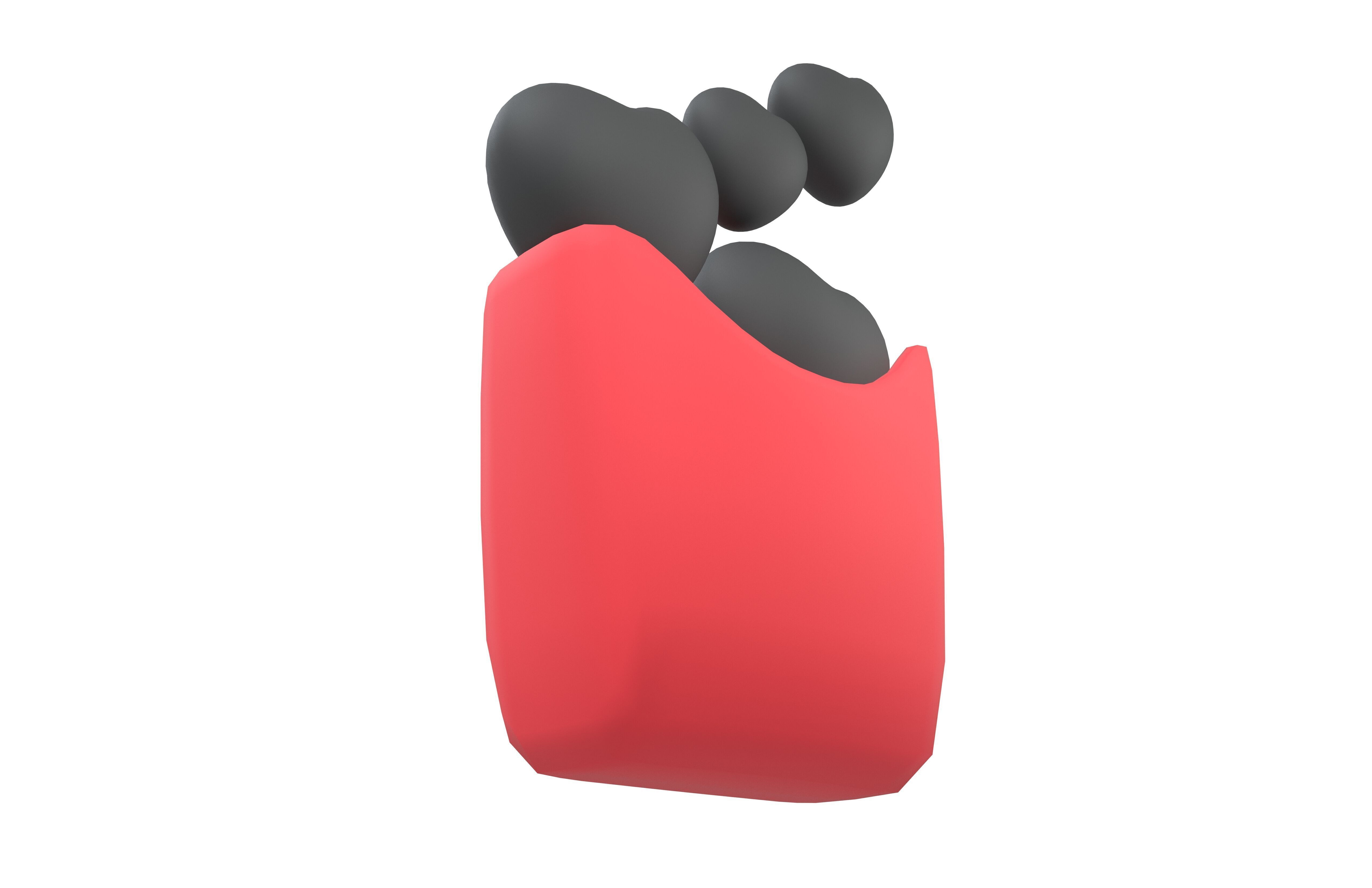 Heart French Fries Packaging Icon v1 002 Low-poly 3D model_3