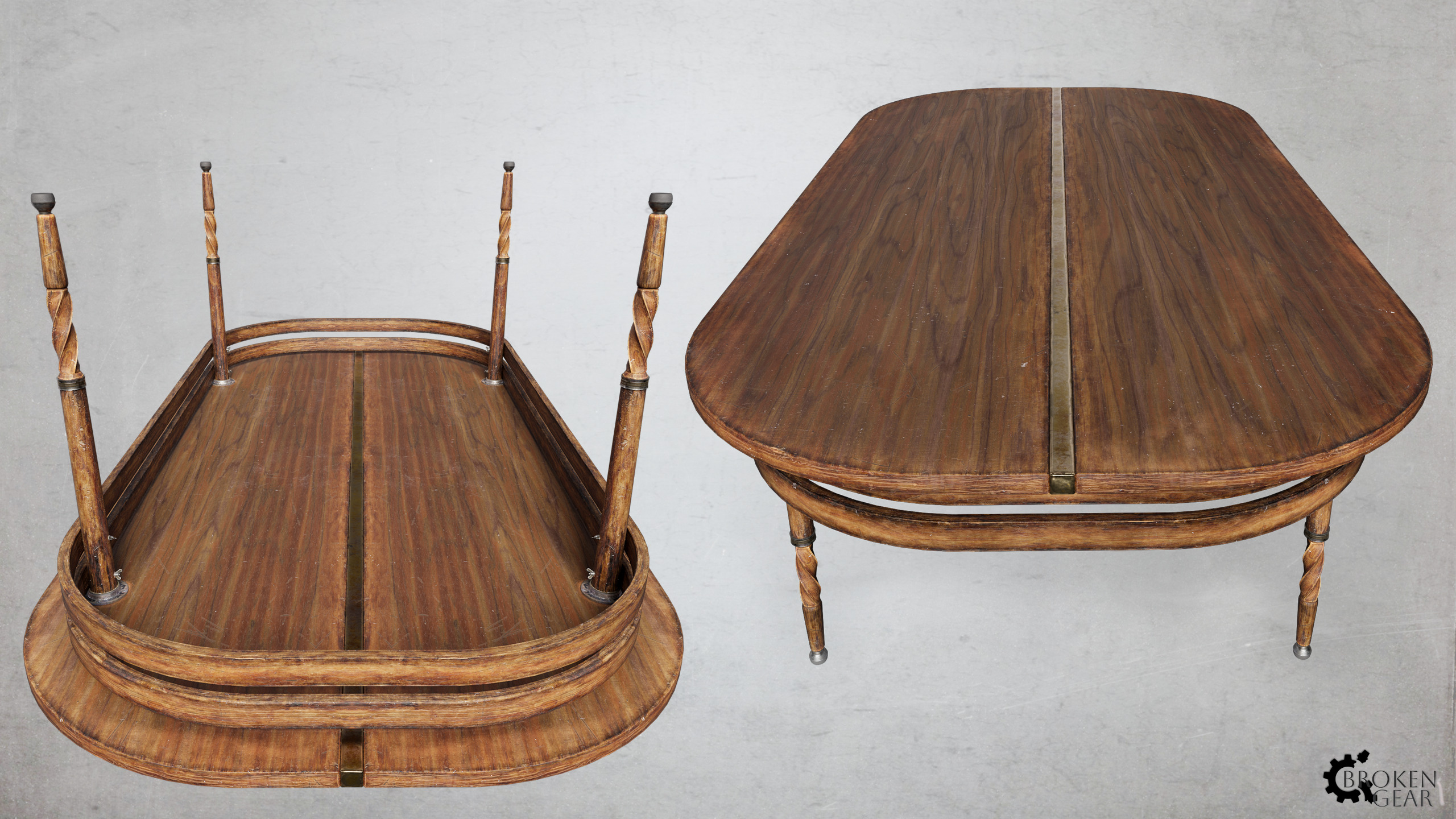 Dining Table Low-poly 3D model_5