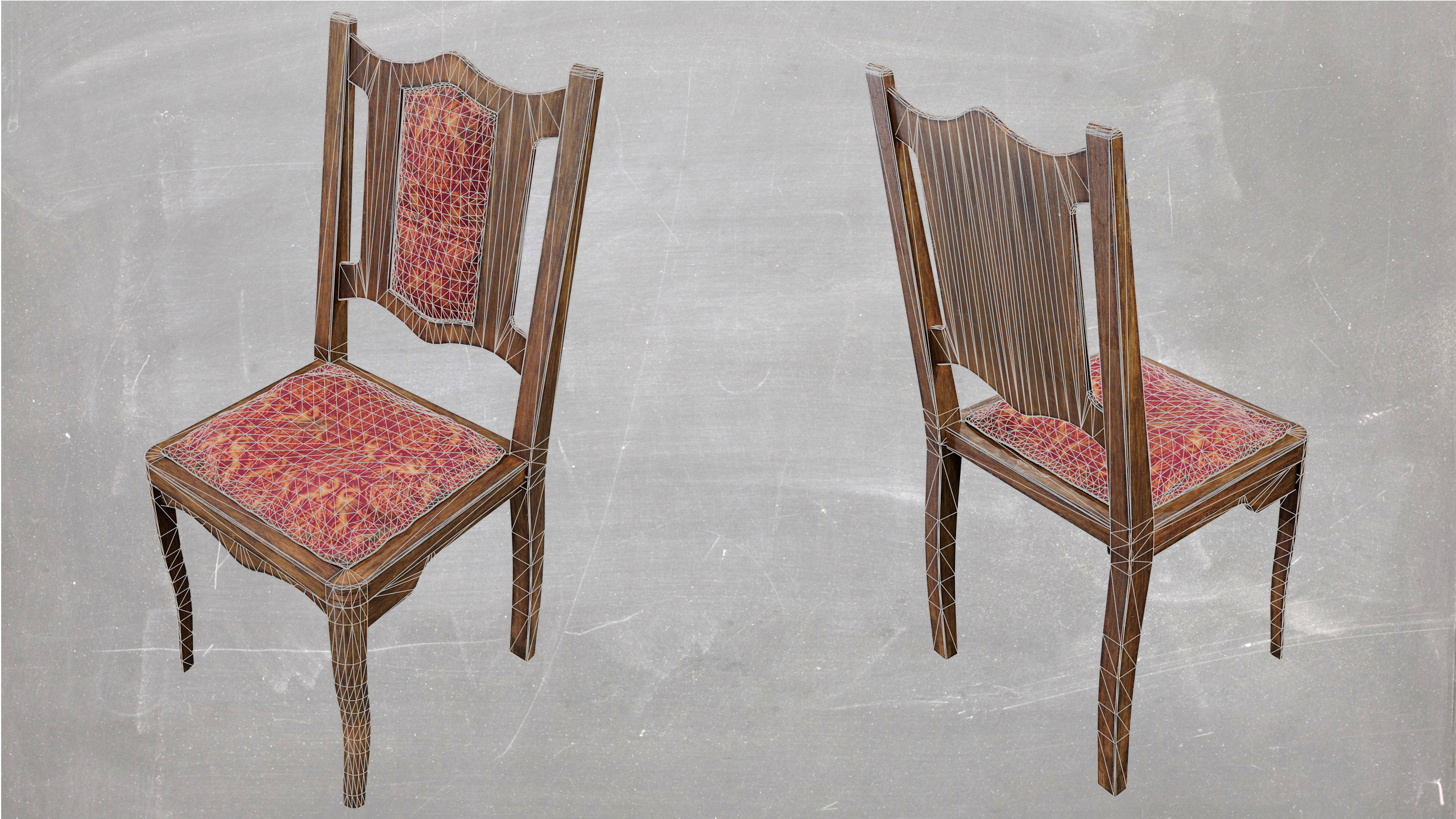 Dining Table Low-poly 3D model_7