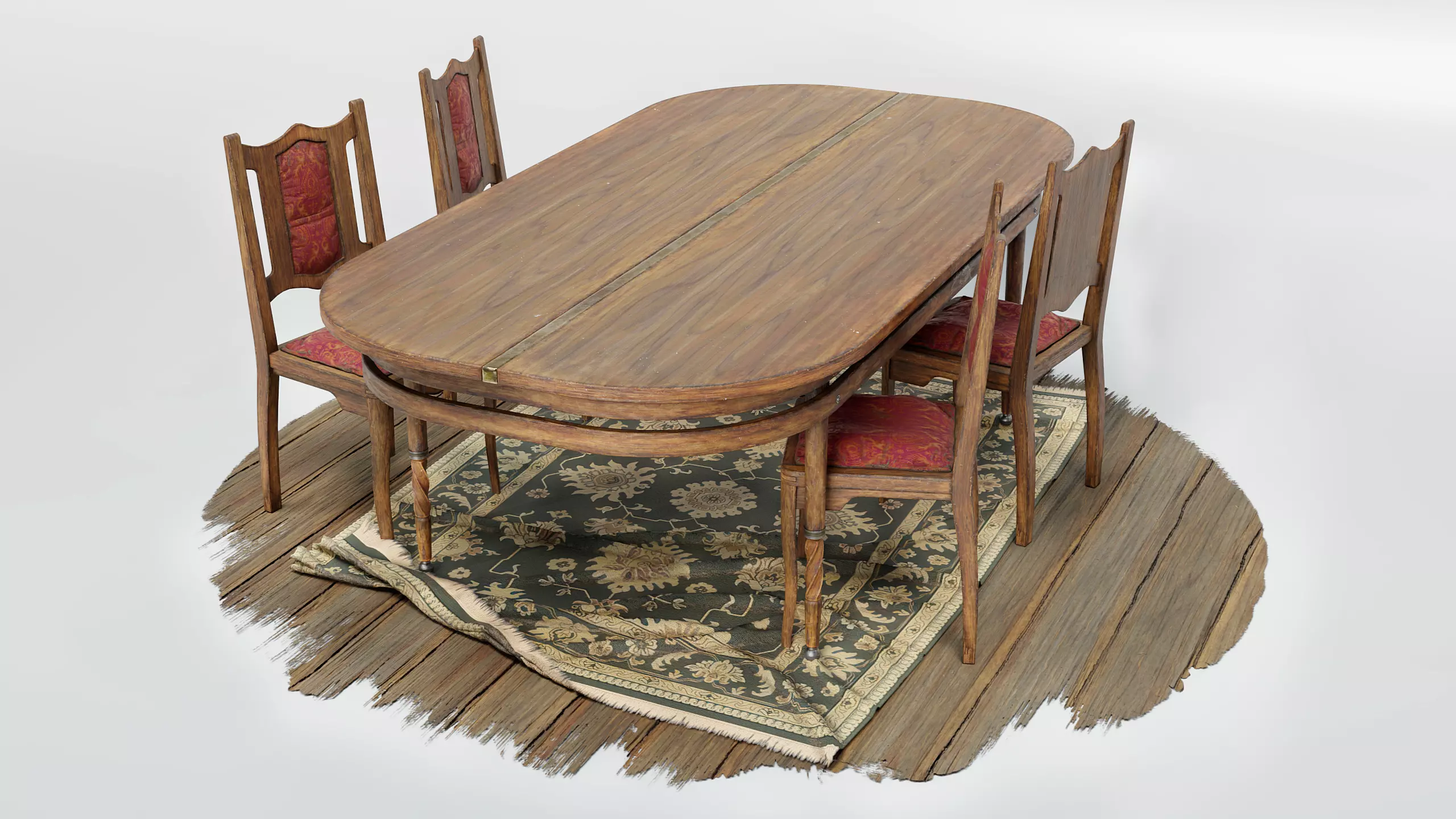 Dining Table Low-poly 3D model_0