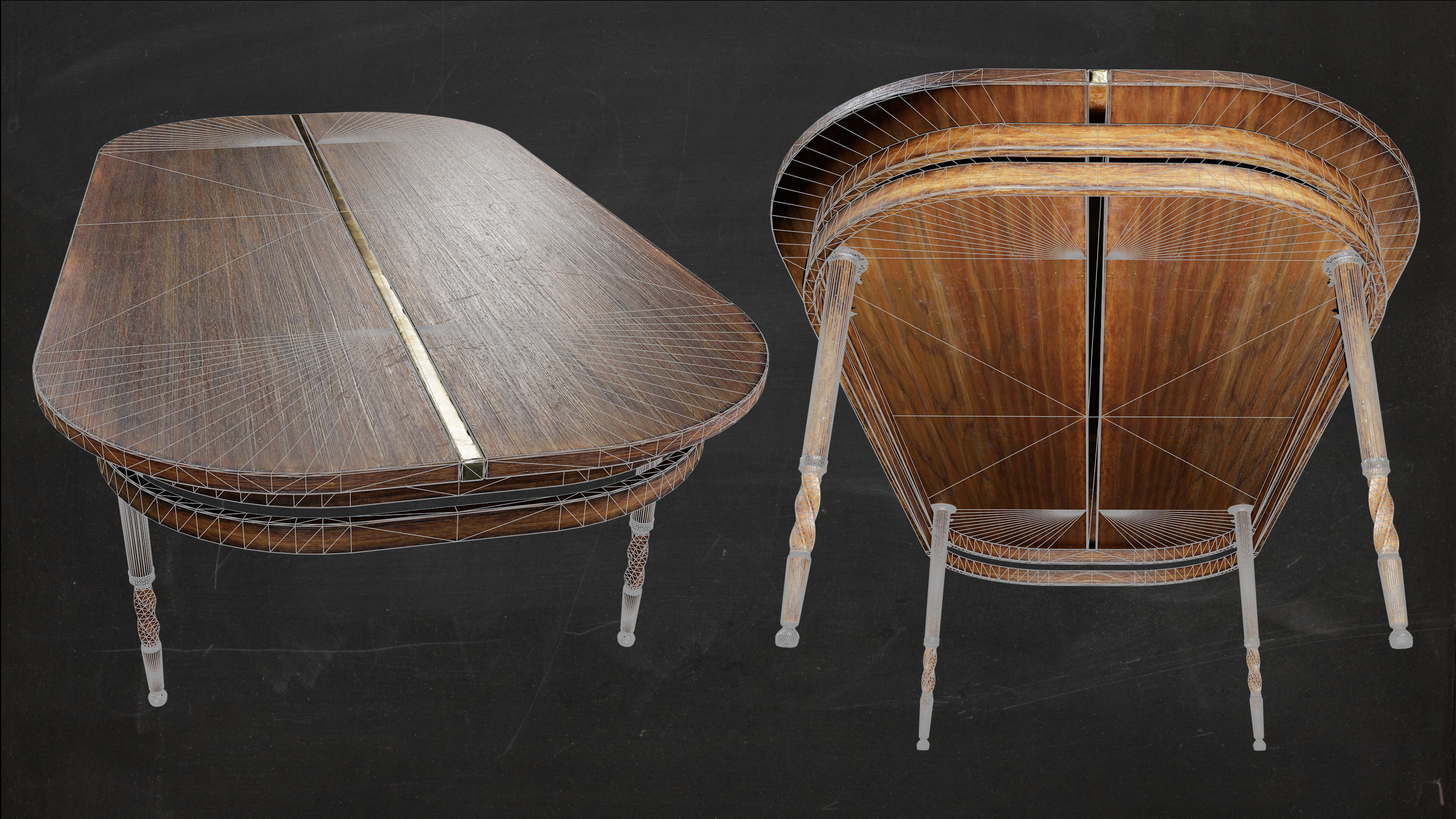 Dining Table Low-poly 3D model_6