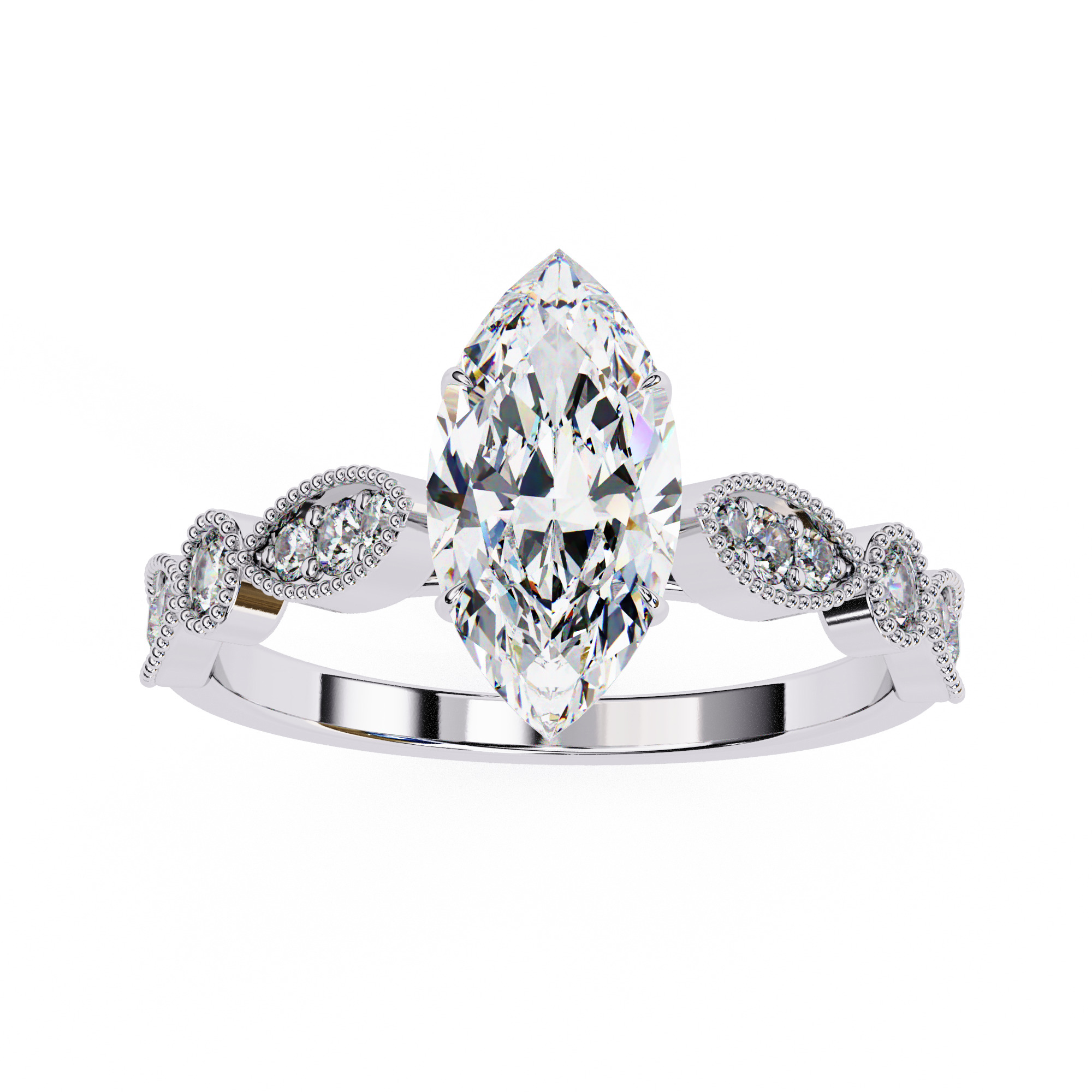 MARQUISE DIAMOND RING -CAD-073 3D model_3