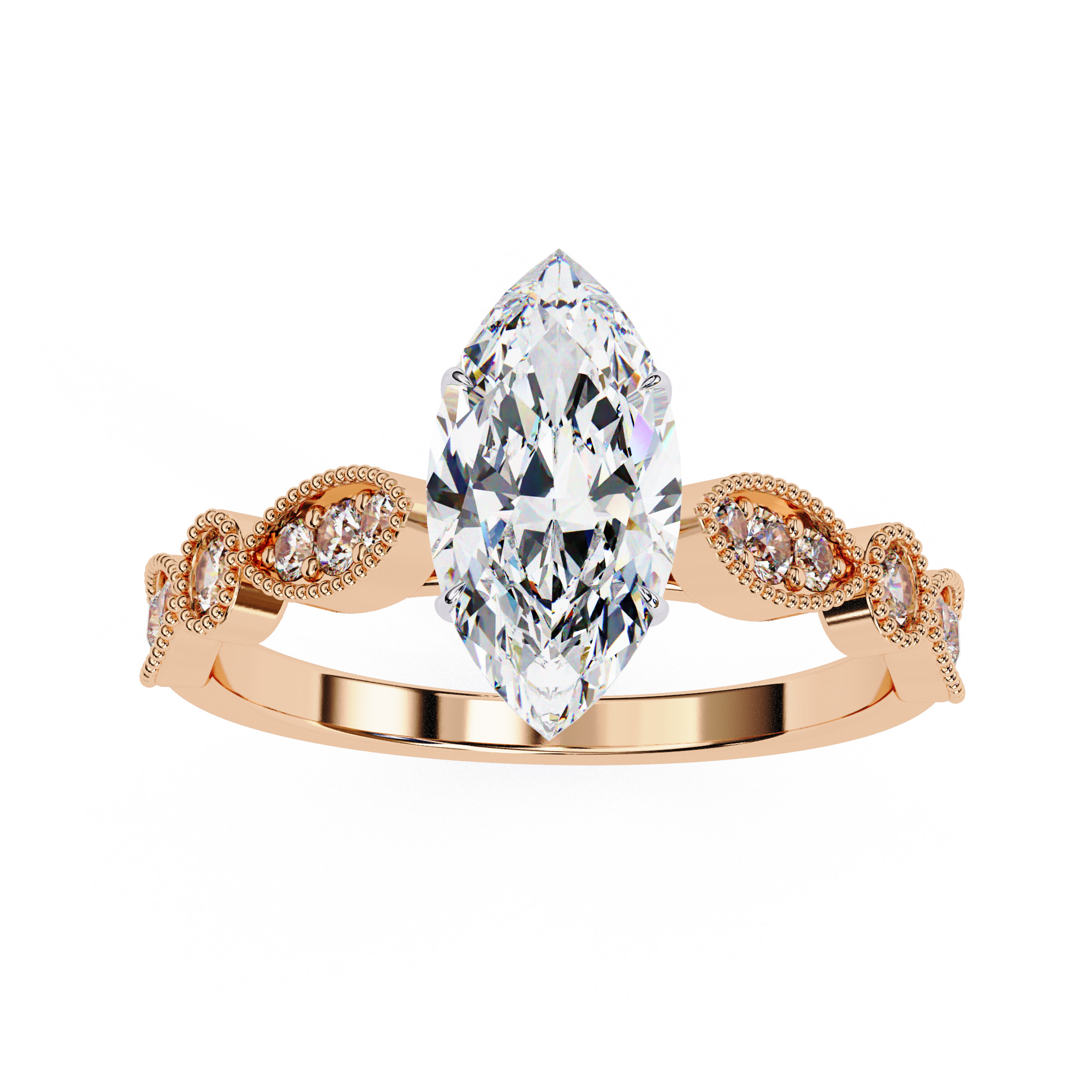 MARQUISE DIAMOND RING -CAD-073 3D model_5