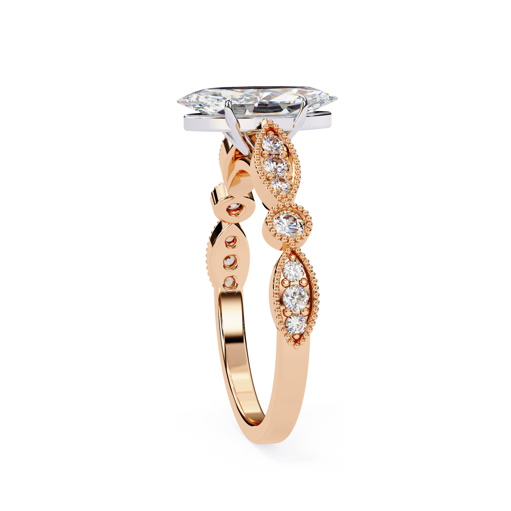 MARQUISE DIAMOND RING -CAD-073 3D model_11