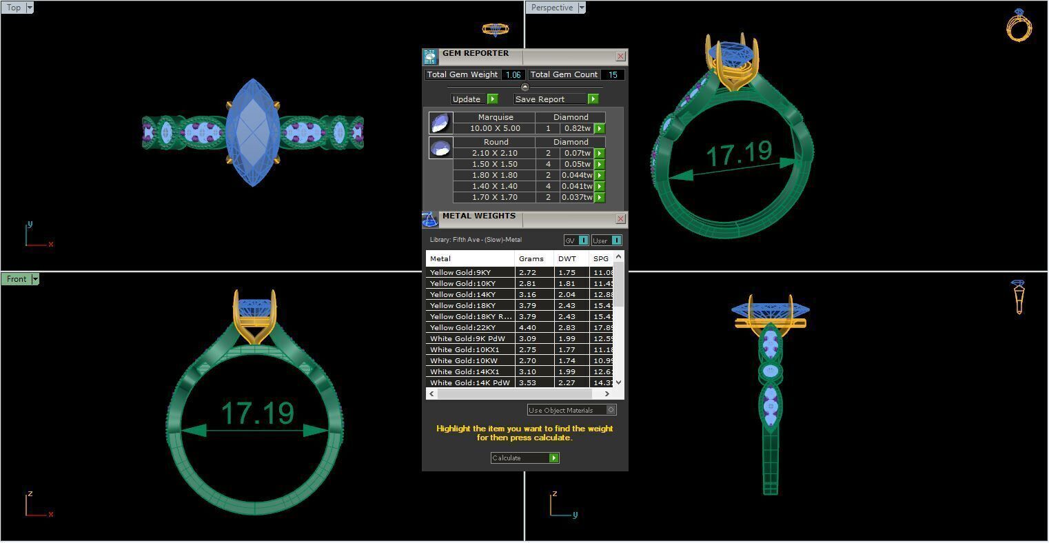 MARQUISE DIAMOND RING -CAD-073 3D model_12