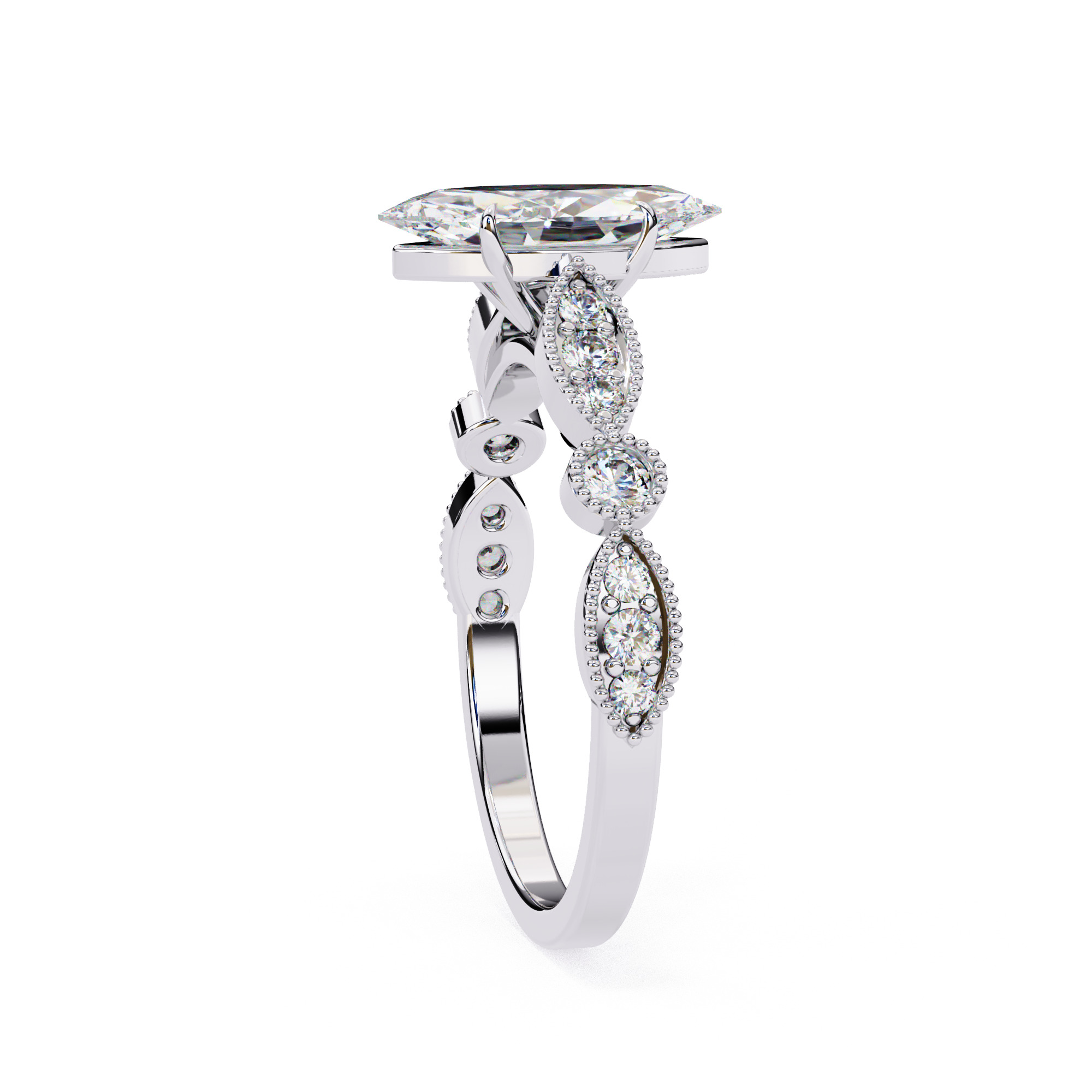 MARQUISE DIAMOND RING -CAD-073 3D model_9