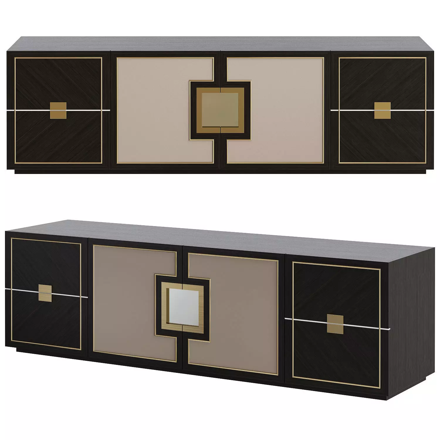 EBONY MEDIA STAND TV CABINET Low-poly 3D model