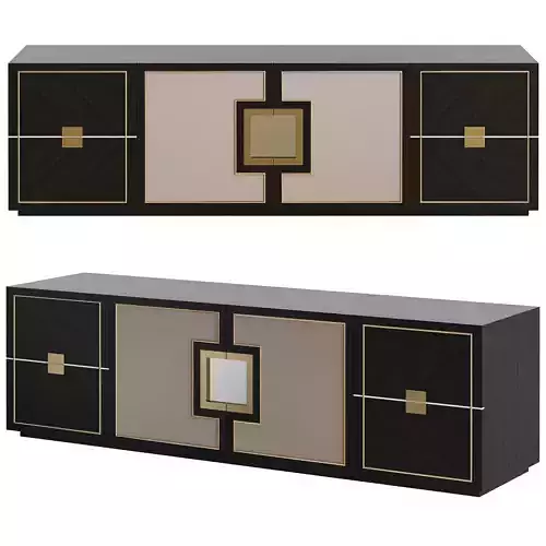 EBONY MEDIA STAND TV CABINET Low-poly 3D model