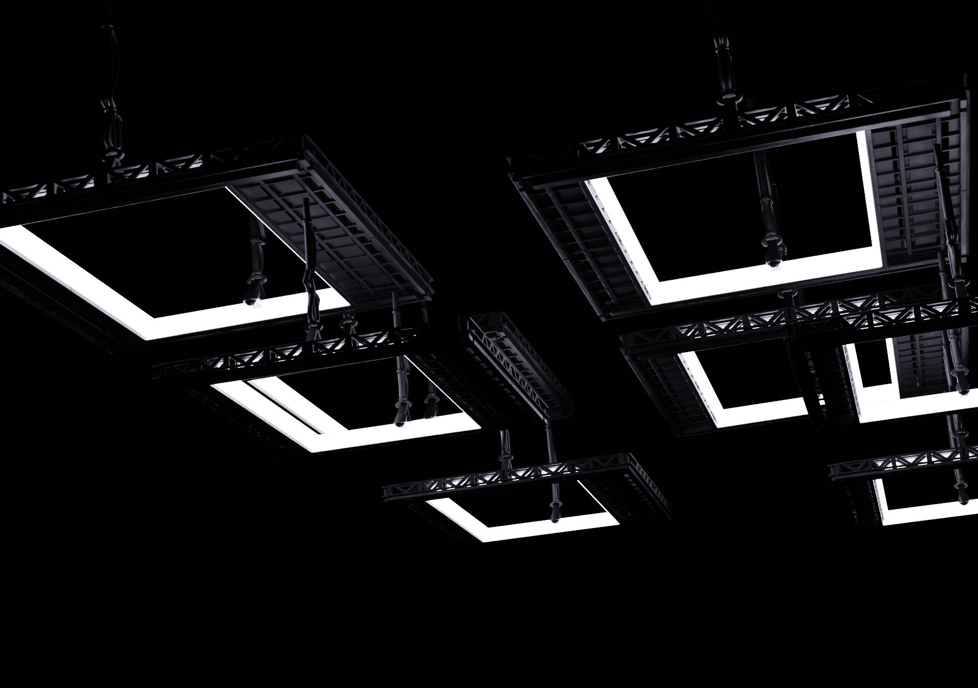 Concert Lights Truss Set of 2 High-Quality 3D model_3