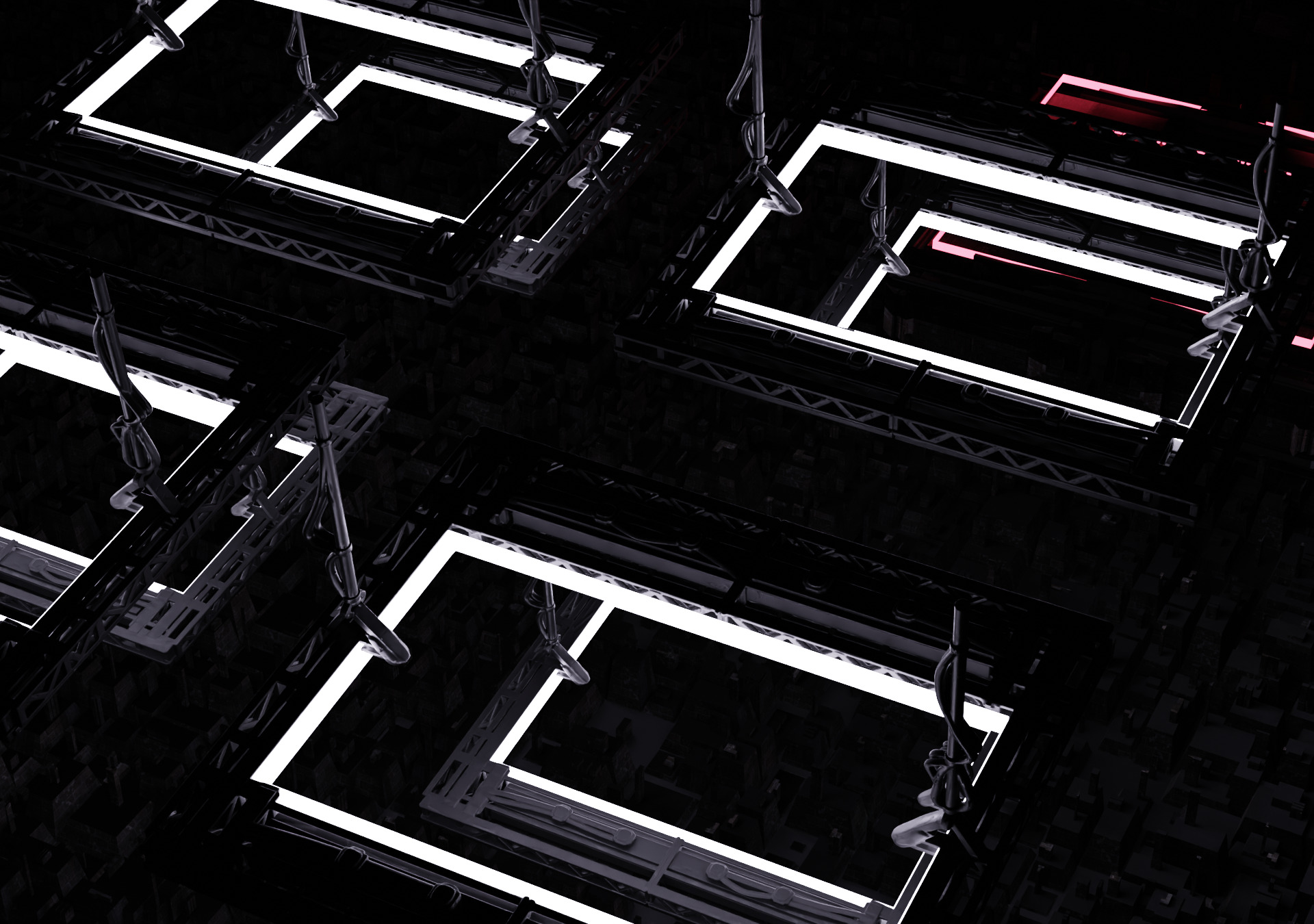 Concert Lights Truss Set of 2 High-Quality 3D model_1