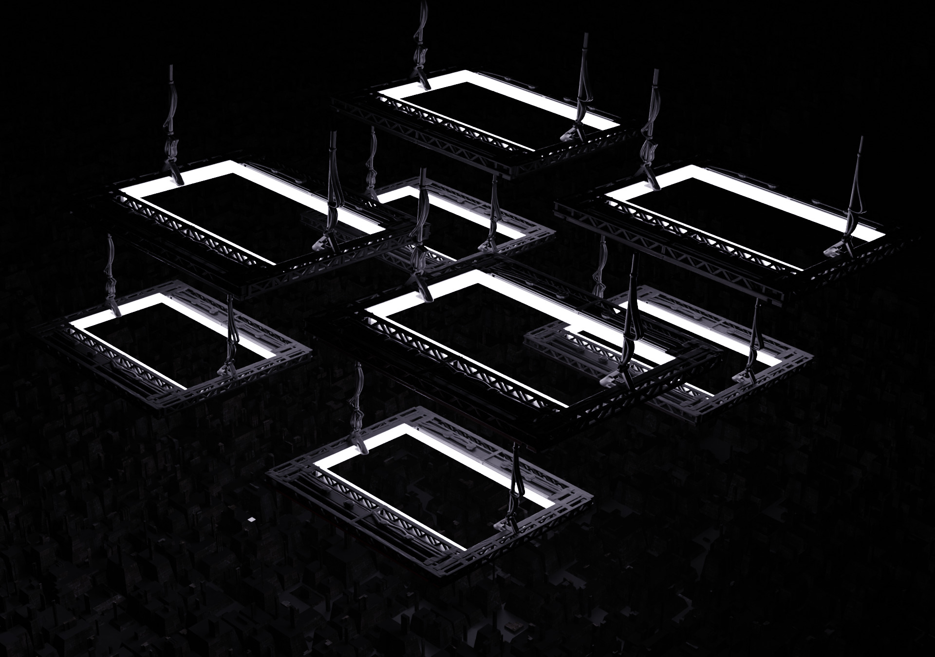 Concert Lights Truss Set of 2 High-Quality 3D model_6