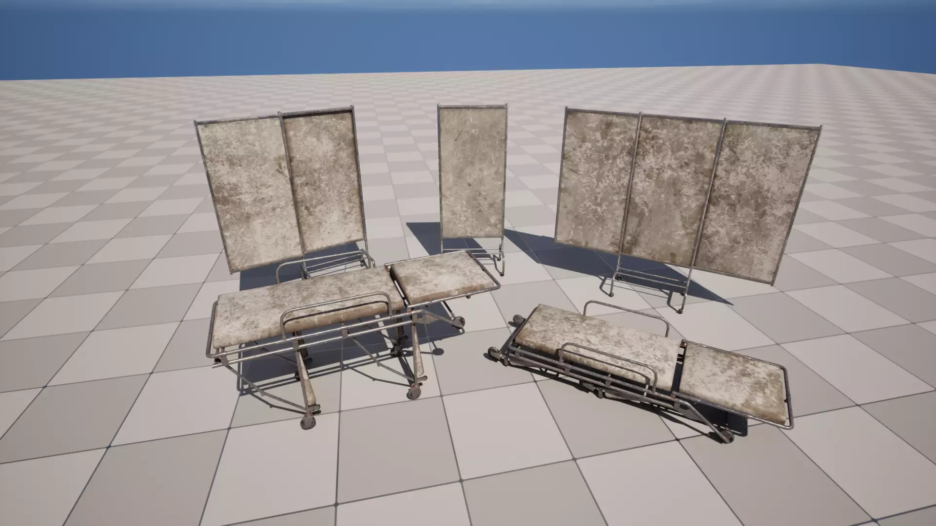 Hospital Gurney Low-poly 3D model_0