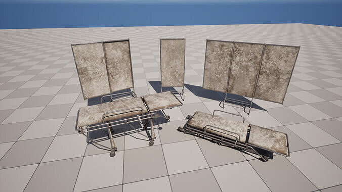 Hospital Gurney Low-poly 3D model