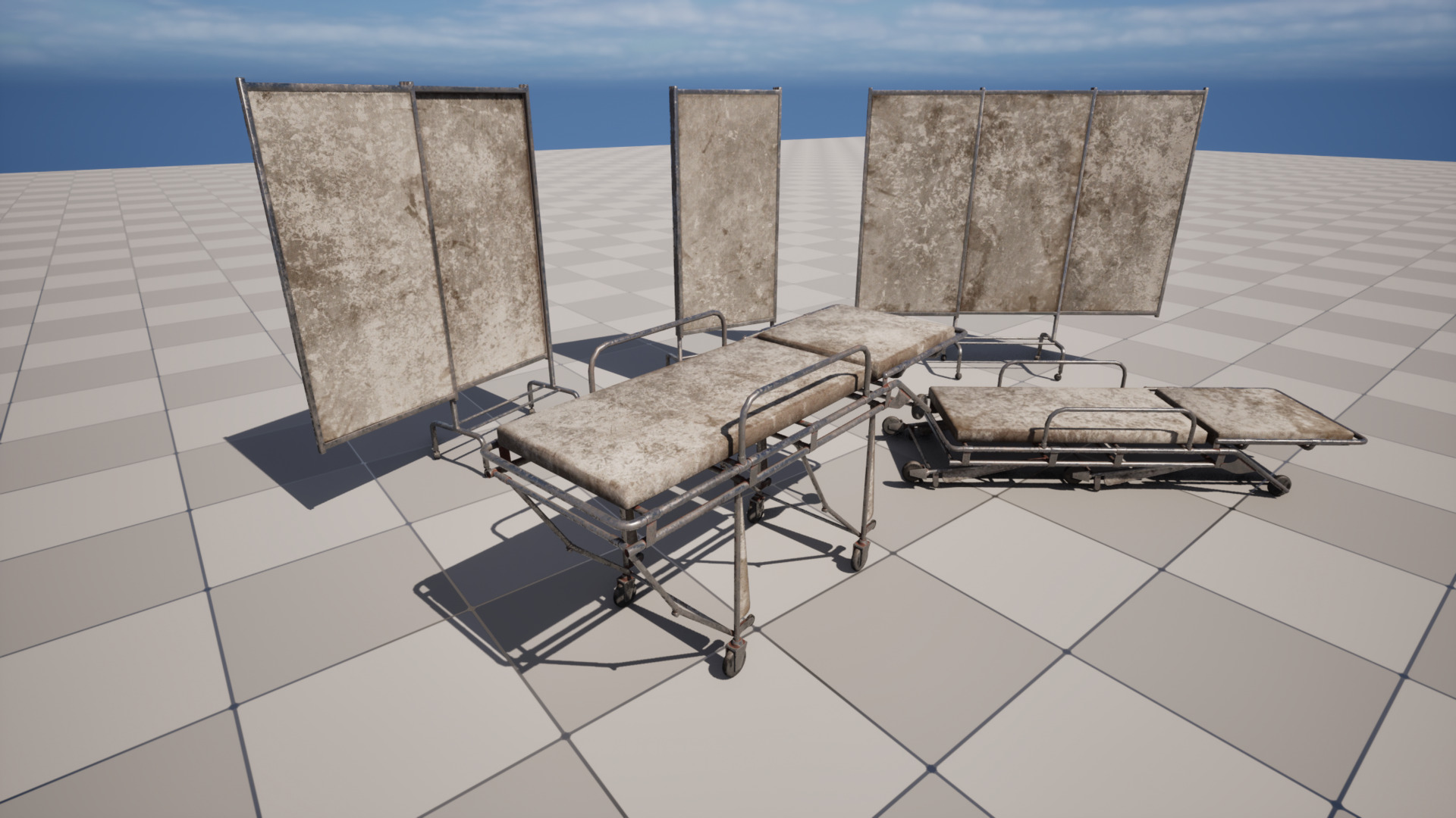 Hospital Gurney Low-poly 3D model_2